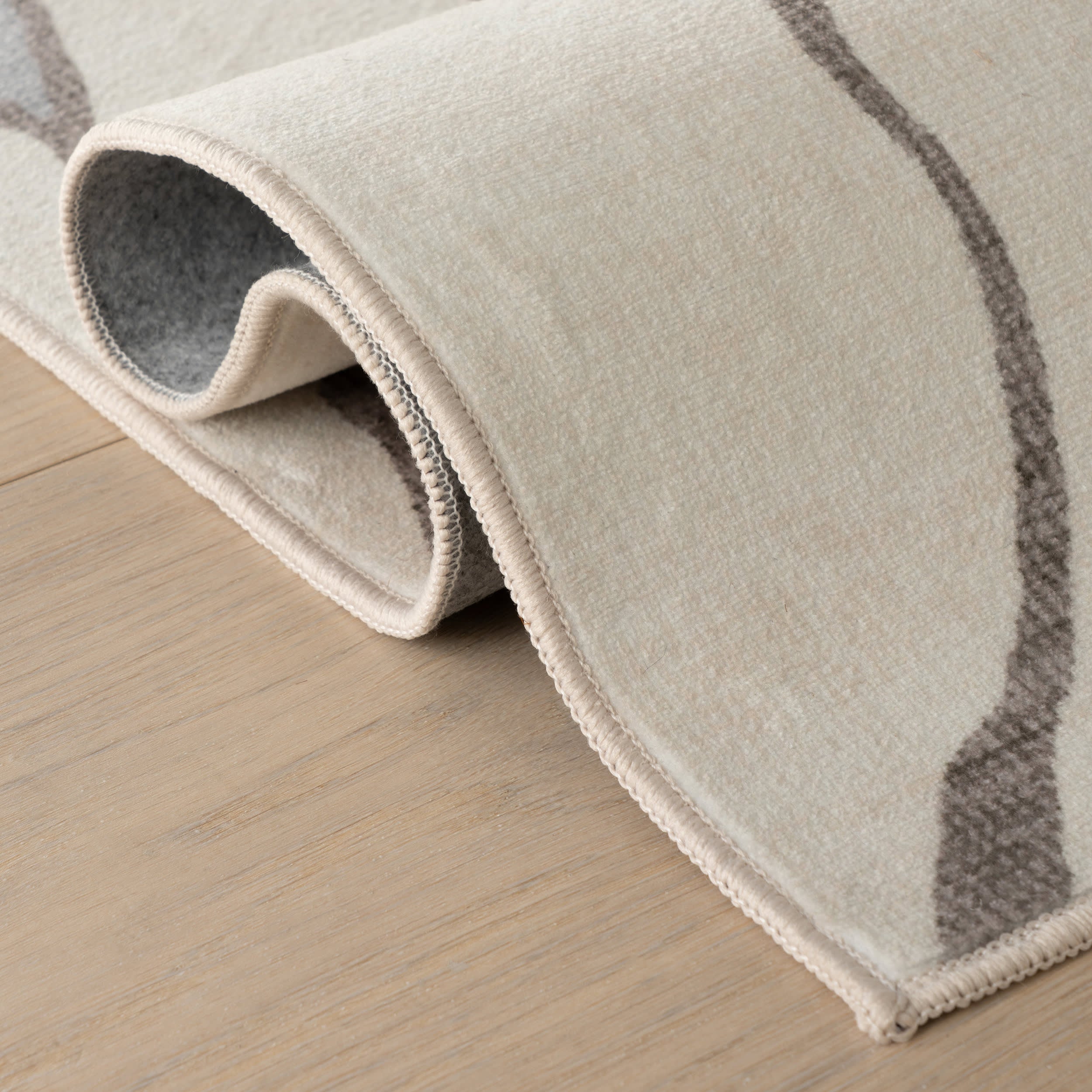 Lenis Abstract Washable Rug | Ivory - Image 11