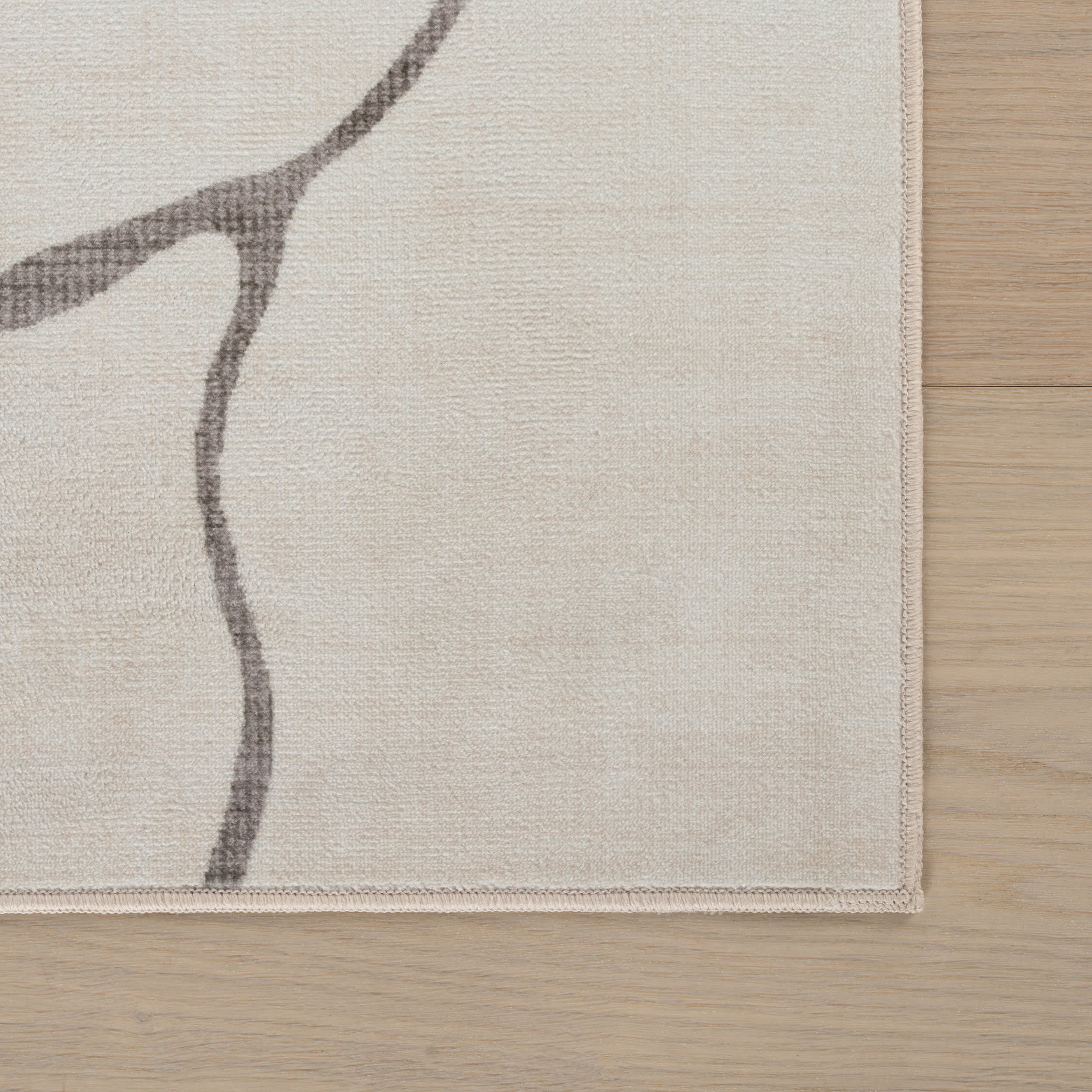 Lenis Abstract Washable Rug | Ivory - Image 4