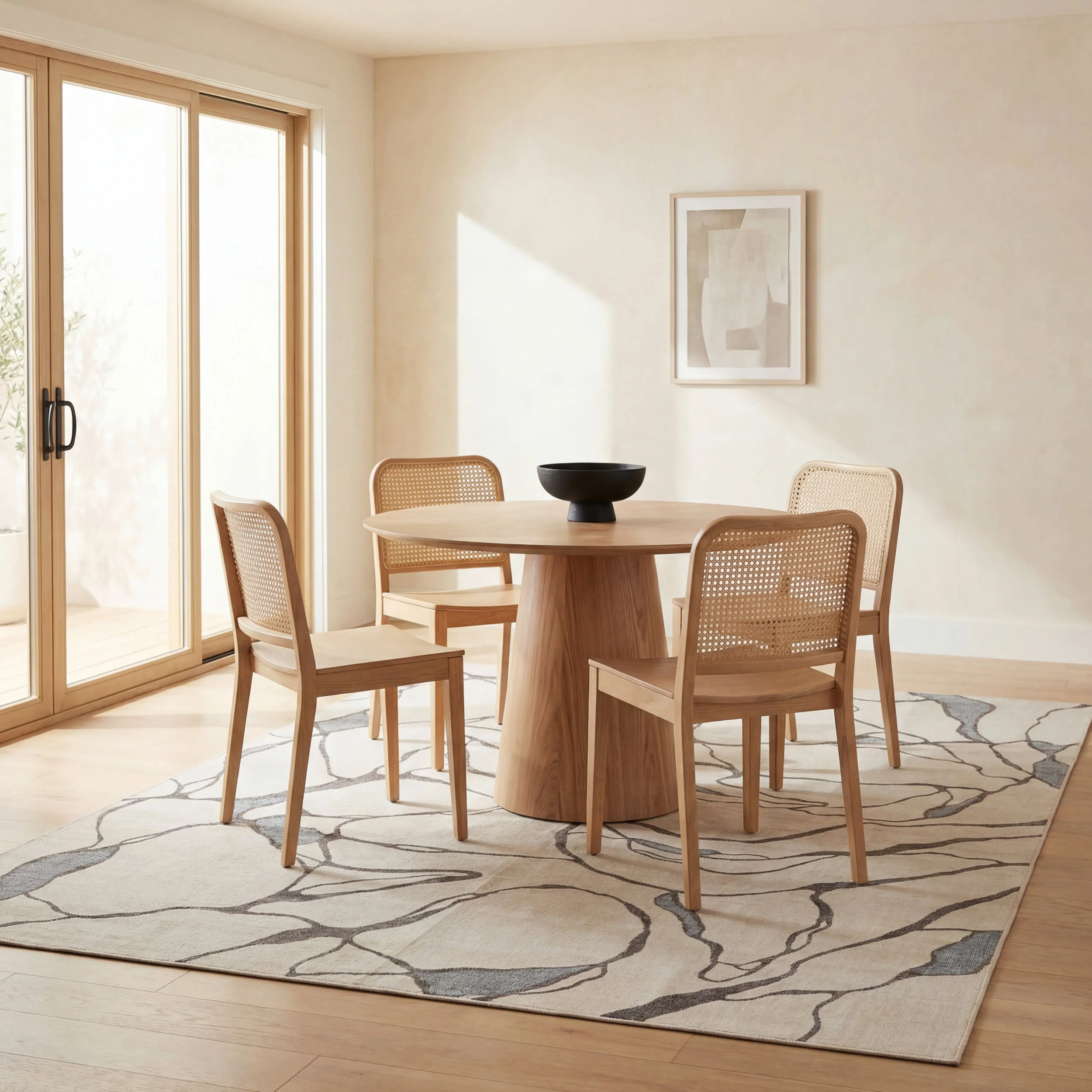 Lenis Abstract Washable Rug | Ivory - Image 7