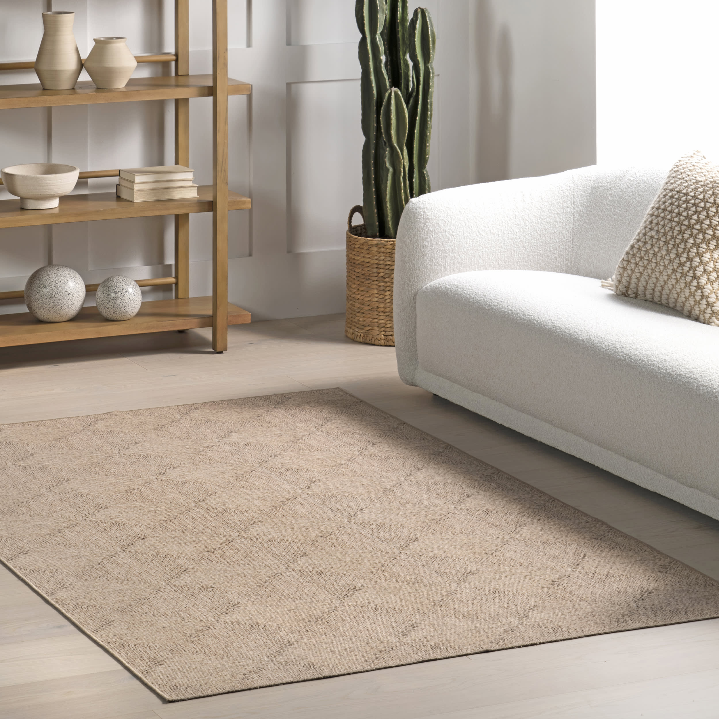 Lenna Magic Trellis Washable Rug | Natural - Image 2