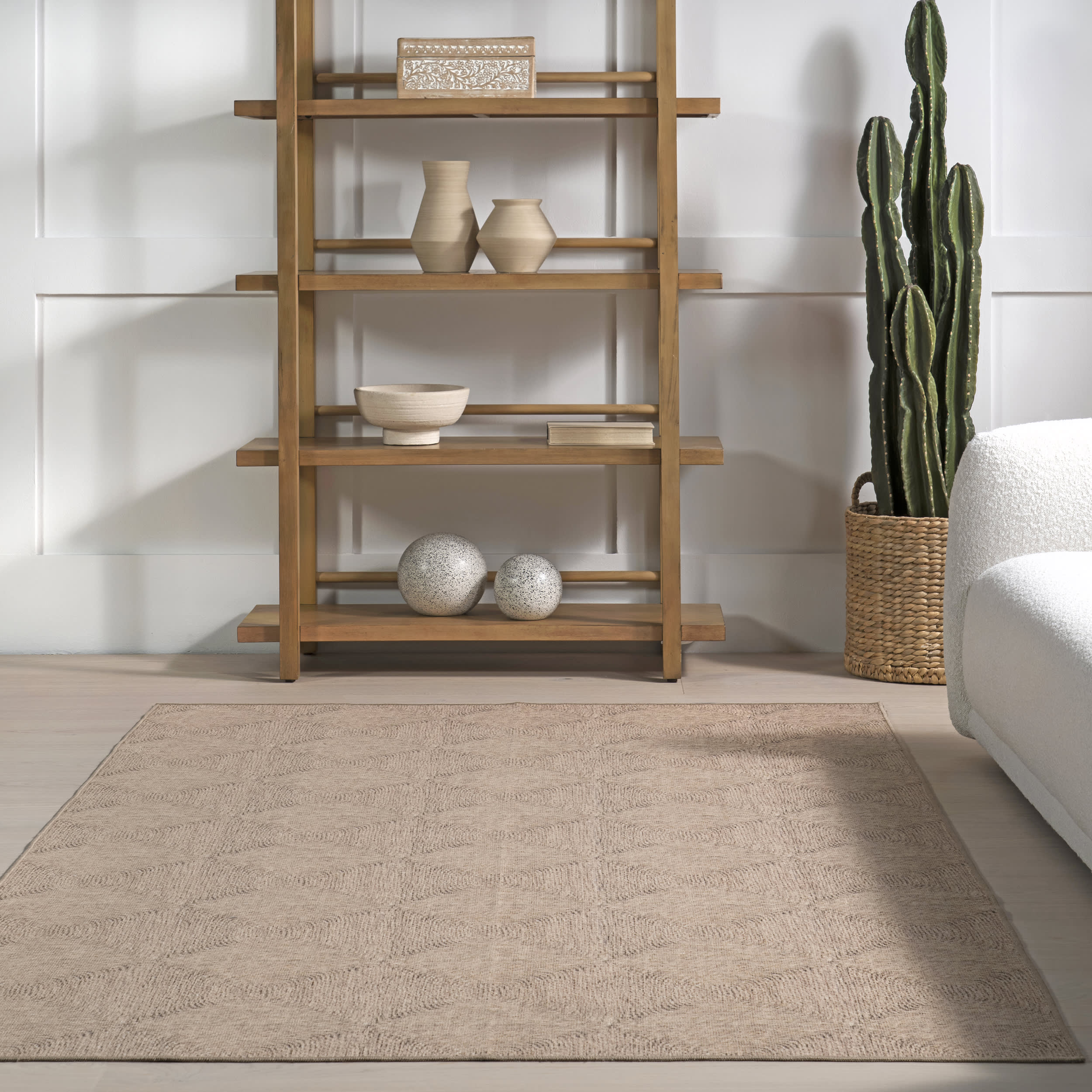 Lenna Magic Trellis Washable Rug | Natural - Image 4