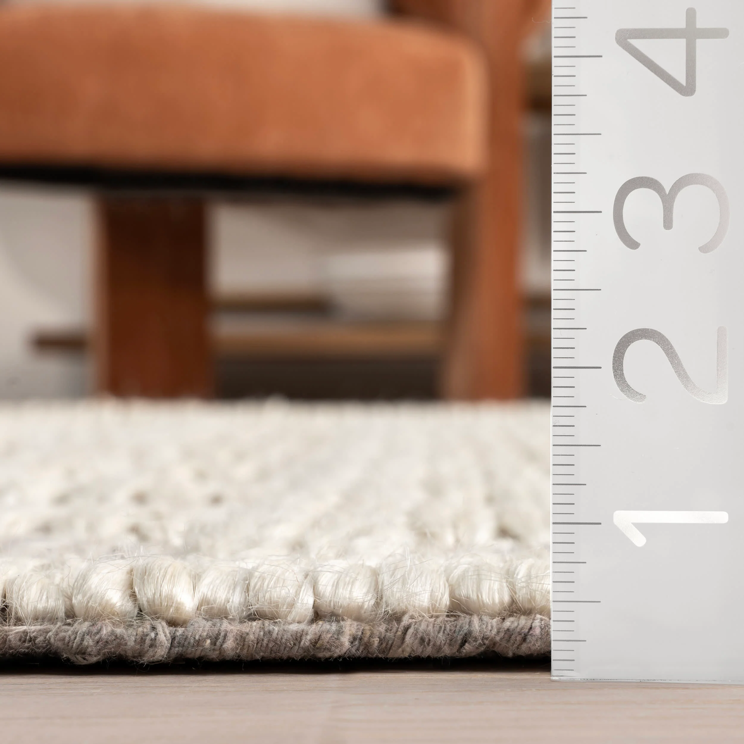 Lennon Checkered Hand Braided Jute Rug | Ivory - Image 5