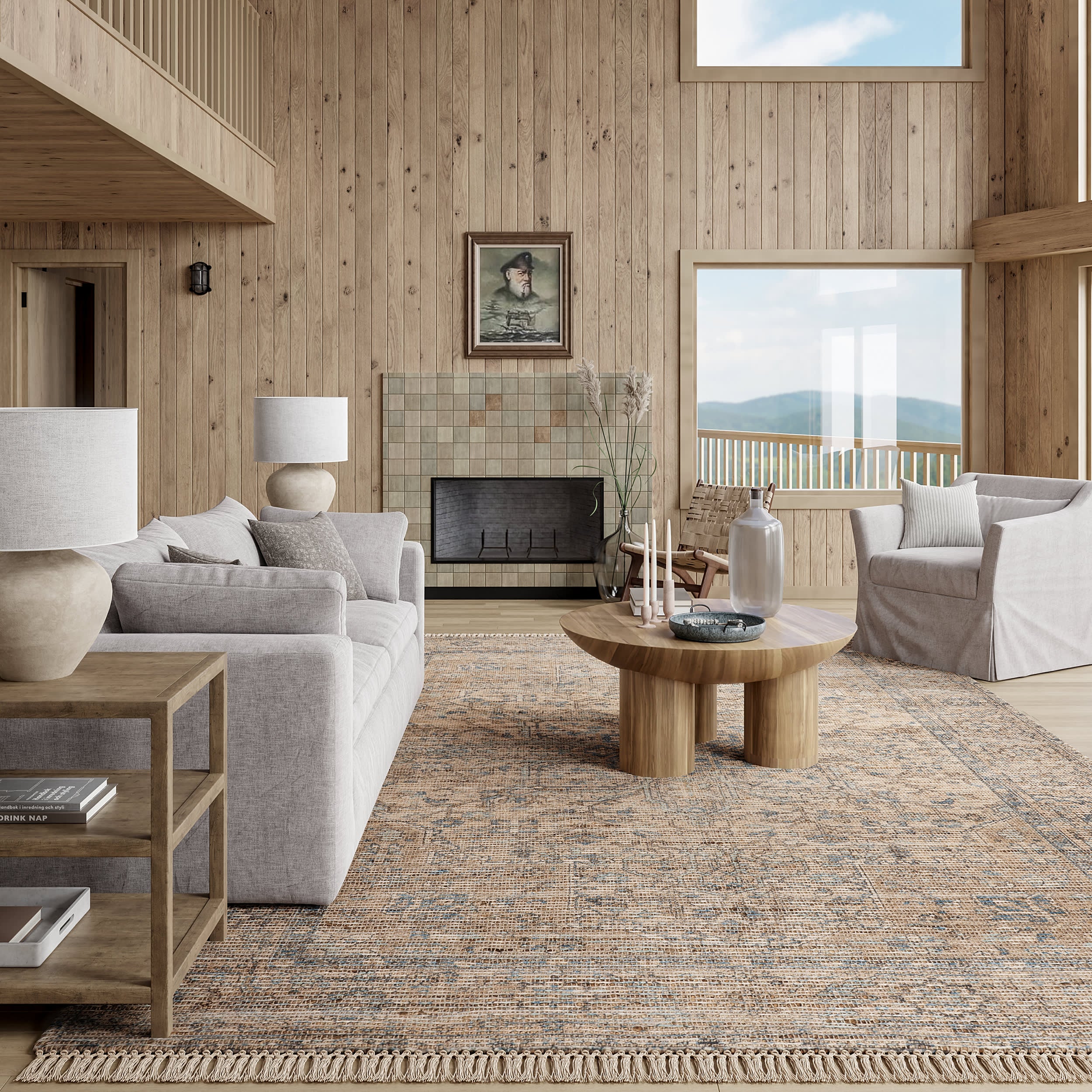 Lennox Medallion Tassel Rug | Sand - Image 2
