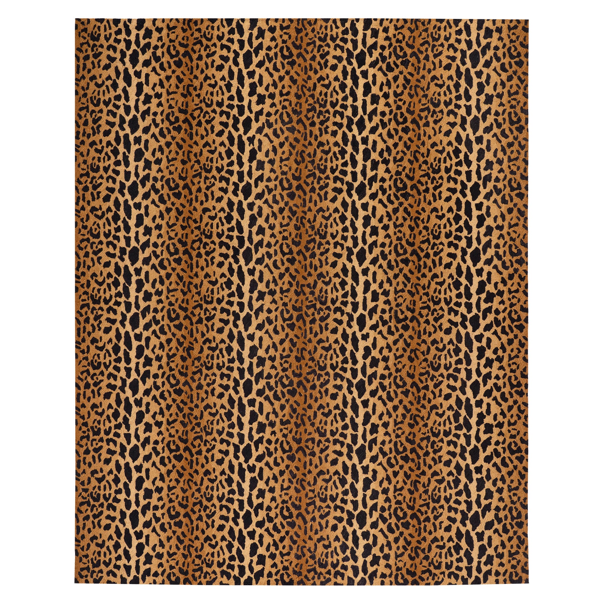 Leopard Hand Micro Hooked Wool Rug | Brown - Image 2