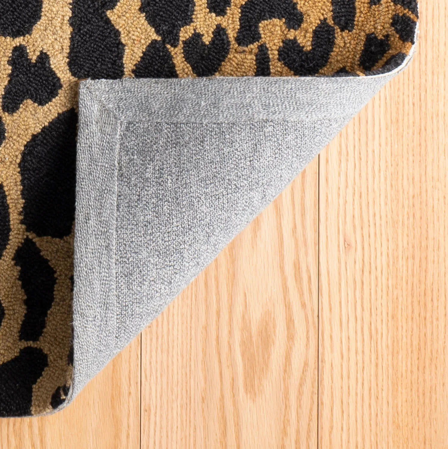 Leopard Hand Micro Hooked Wool Rug | Brown - Image 8