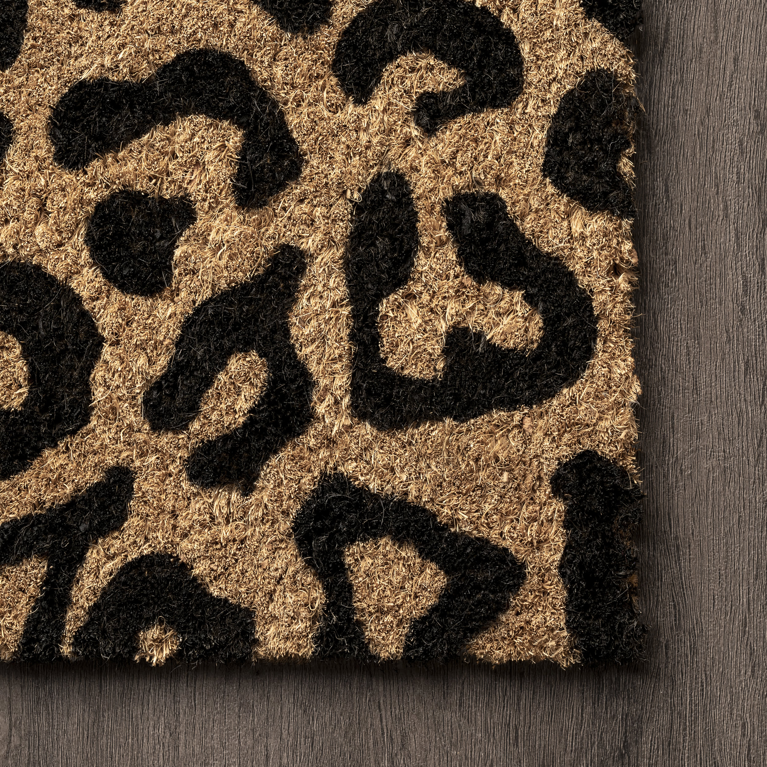 Leopard Spotted Coir Doormat | Natural - Image 3
