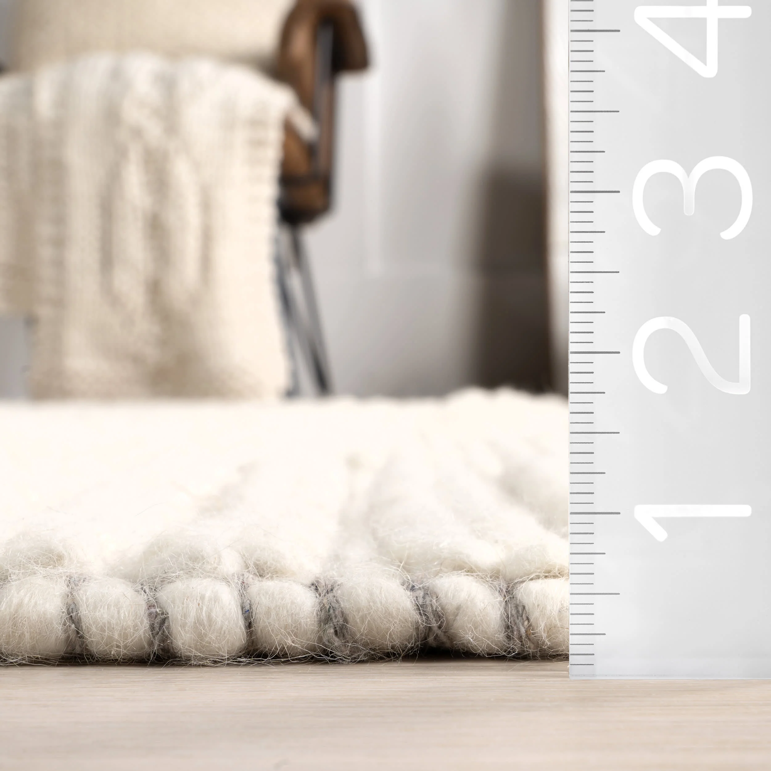Letha Geometric Wool Rug | Ivory - Image 5
