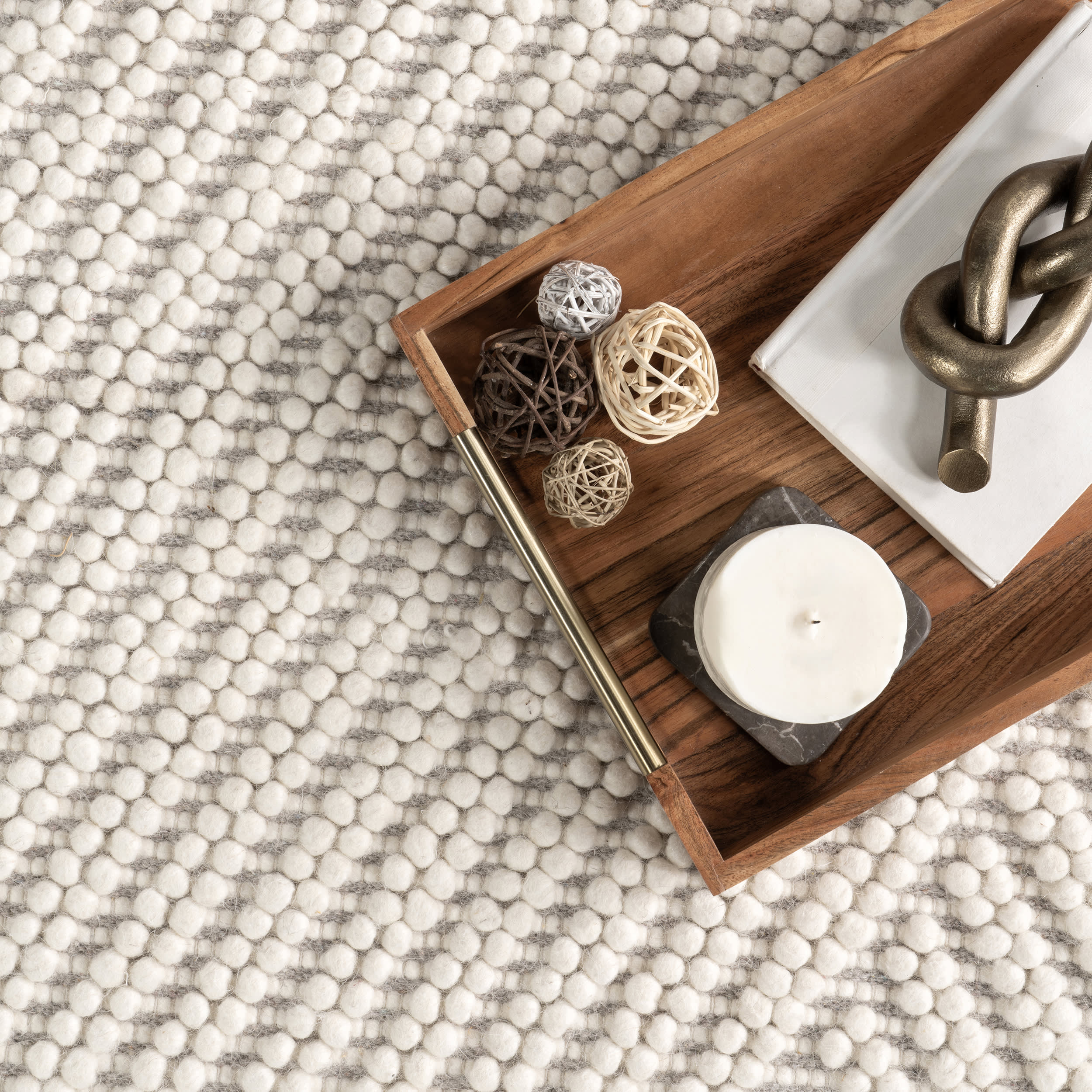 Letha Geometric Wool Rug | Ivory - Image 7