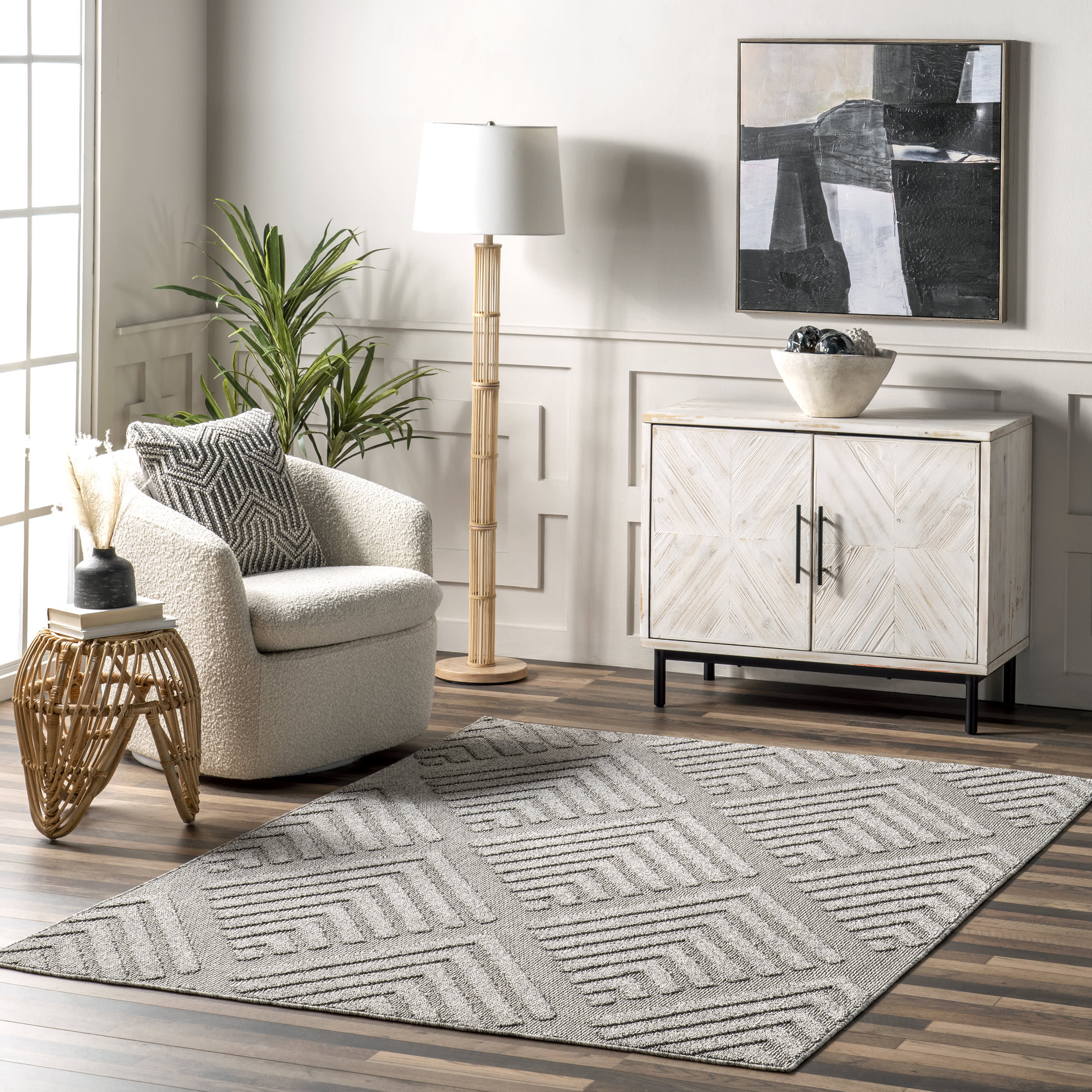 Lexie Arrow Indoor/Outdoor Rug | Grey - Image 2