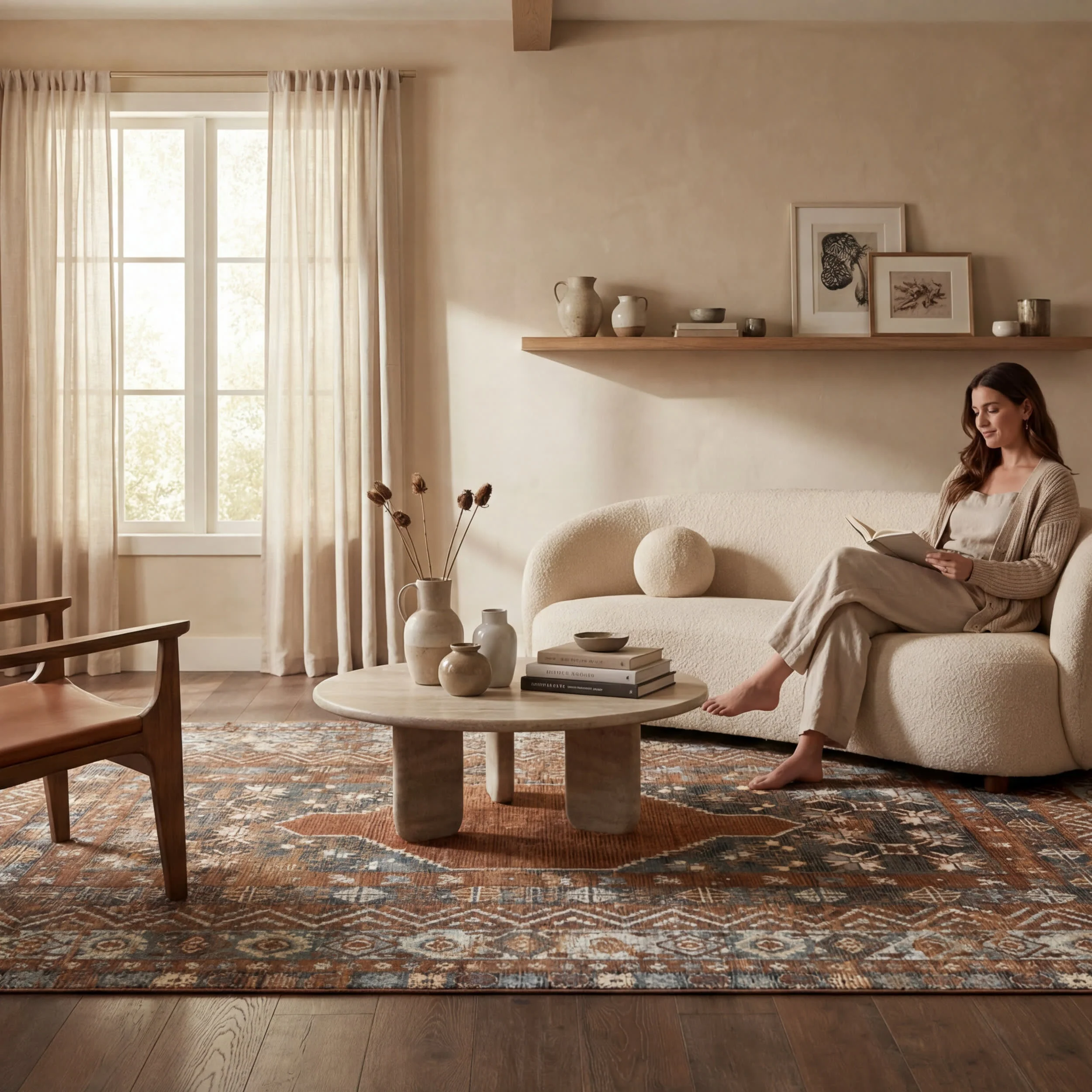 Liamara Traditional Medallion Indoor/Outdoor Rug | Brown - Image 9