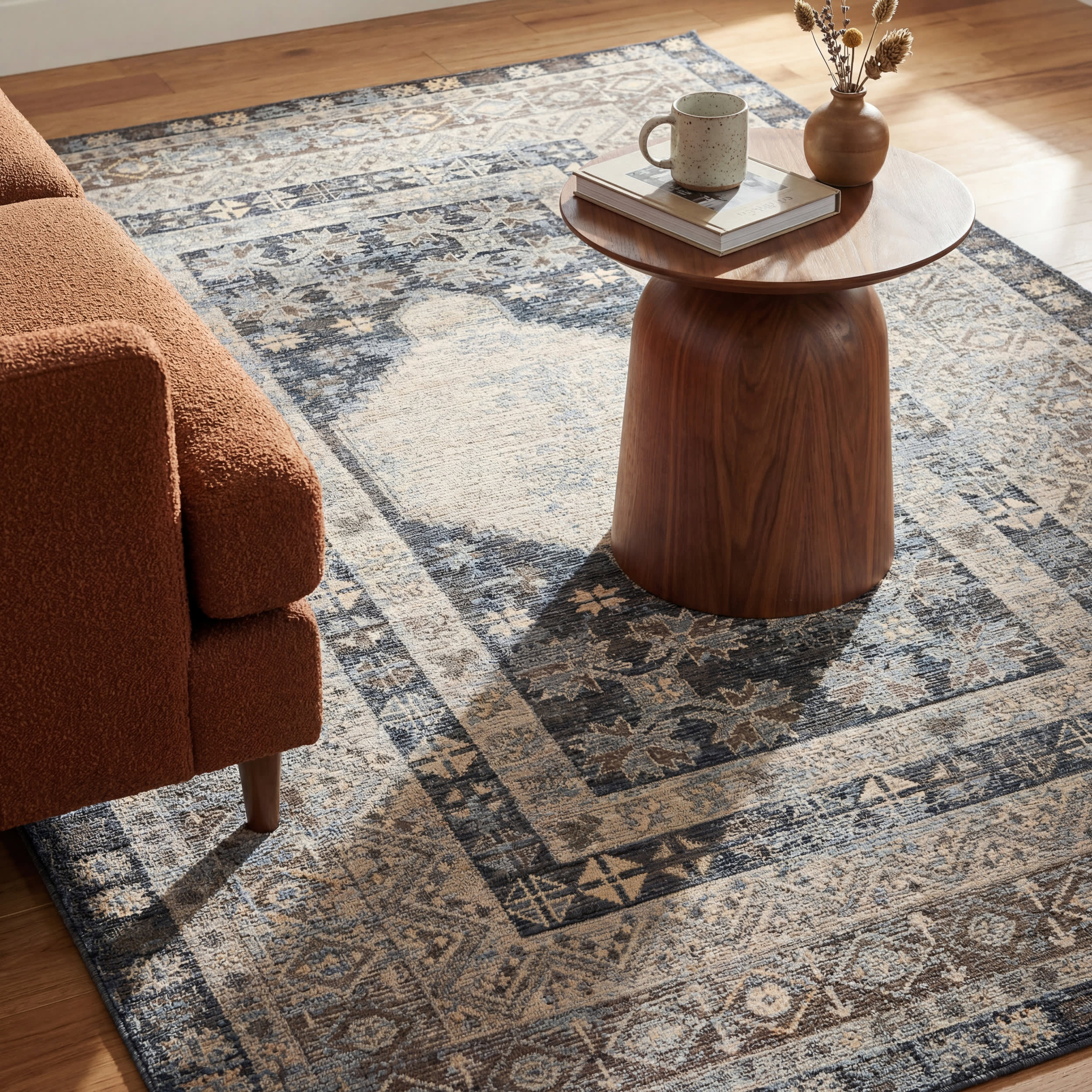 Liamara Traditional Medallion Indoor/Outdoor Rug | Grey - Image 5