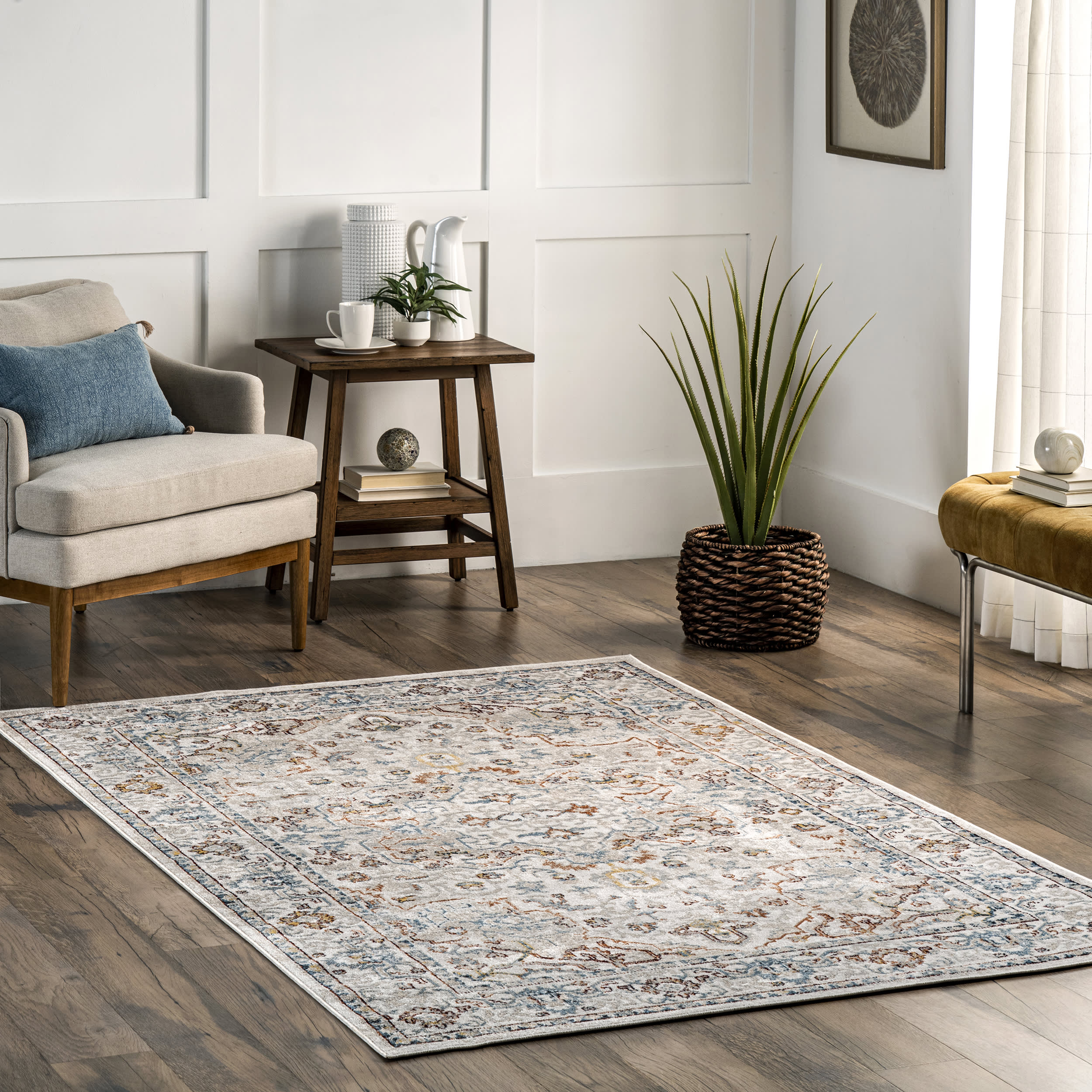 Lianna Washable Vines Rug | Beige - Image 2
