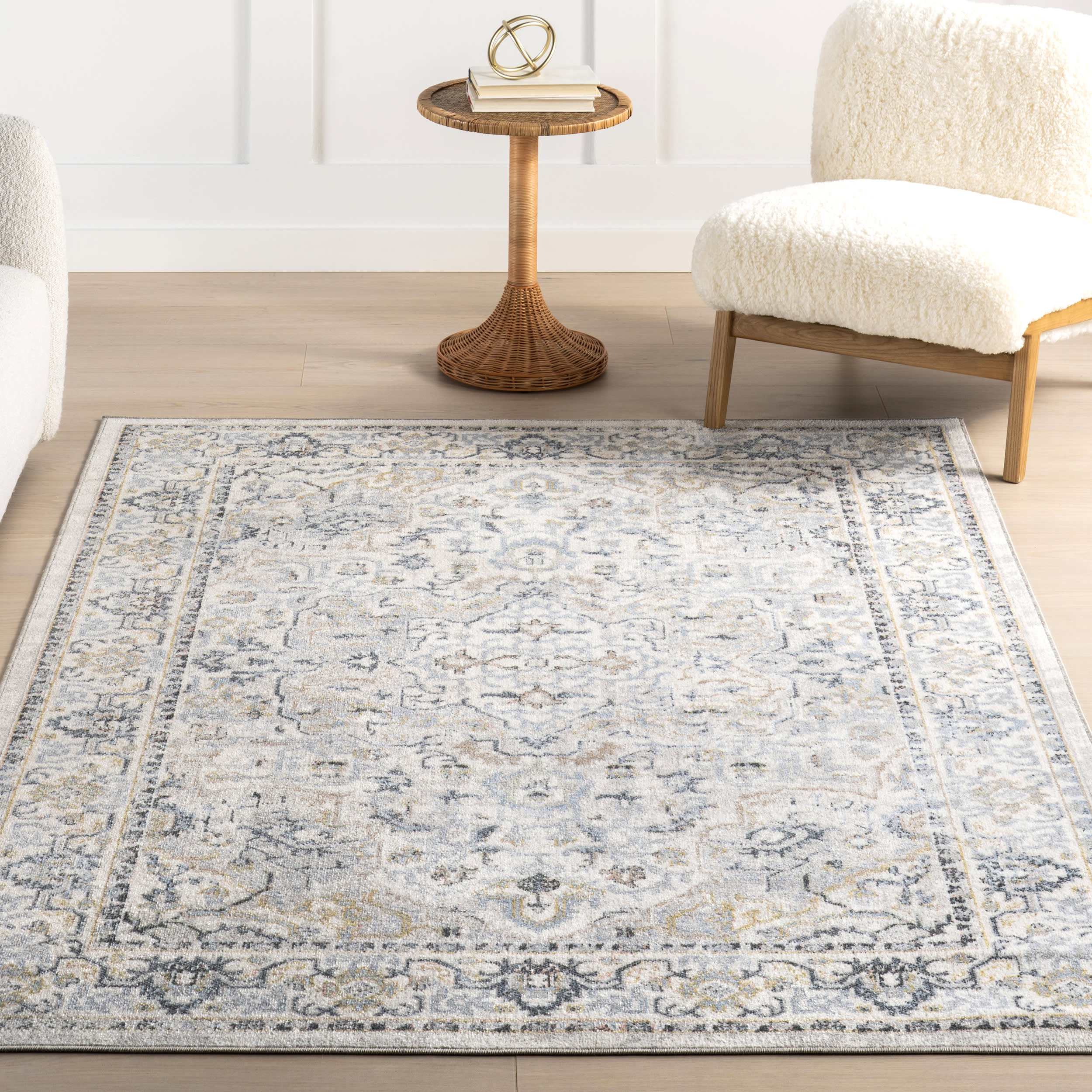 Lianna Washable Vines Rug | Blue - Image 5