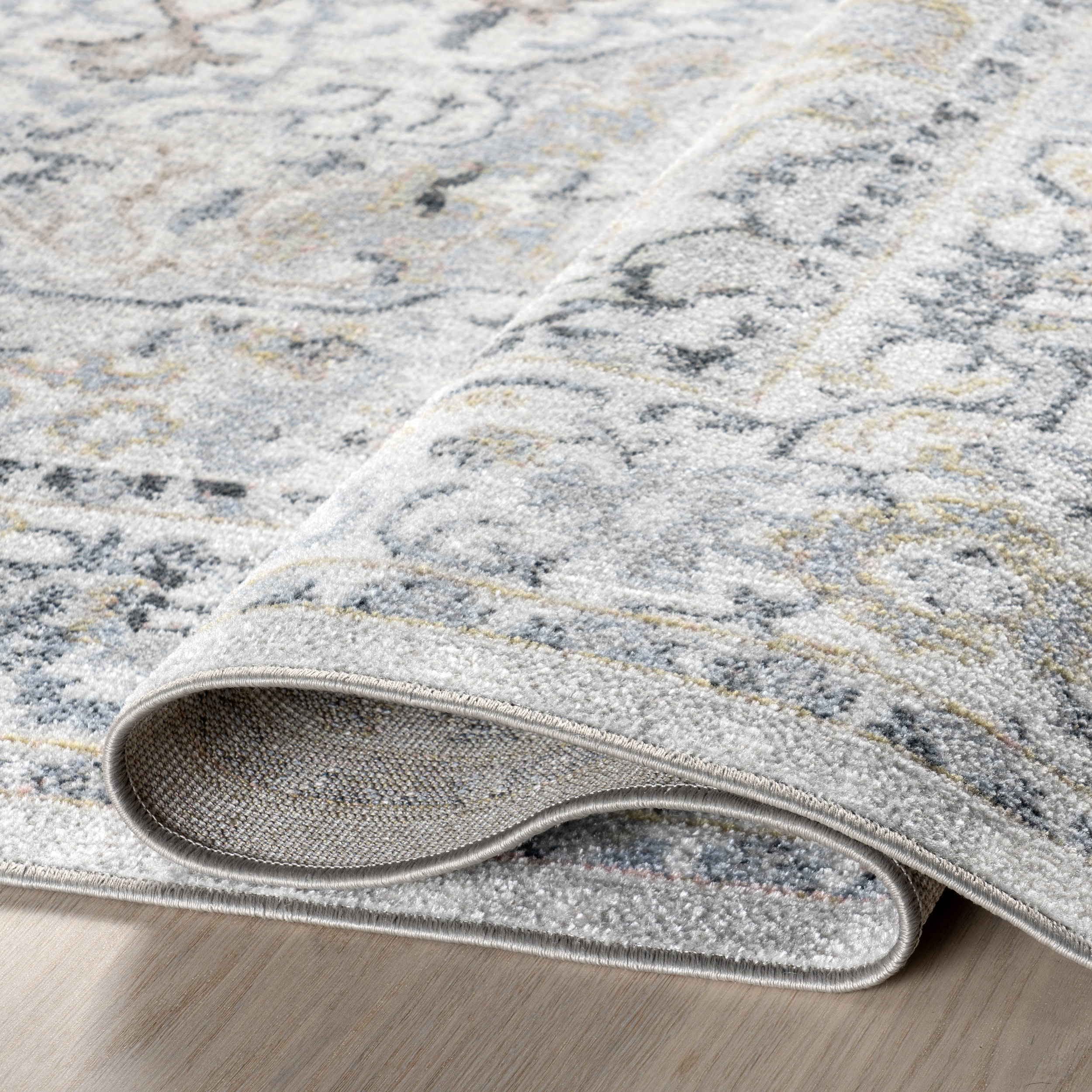 Lianna Washable Vines Rug | Blue - Image 9