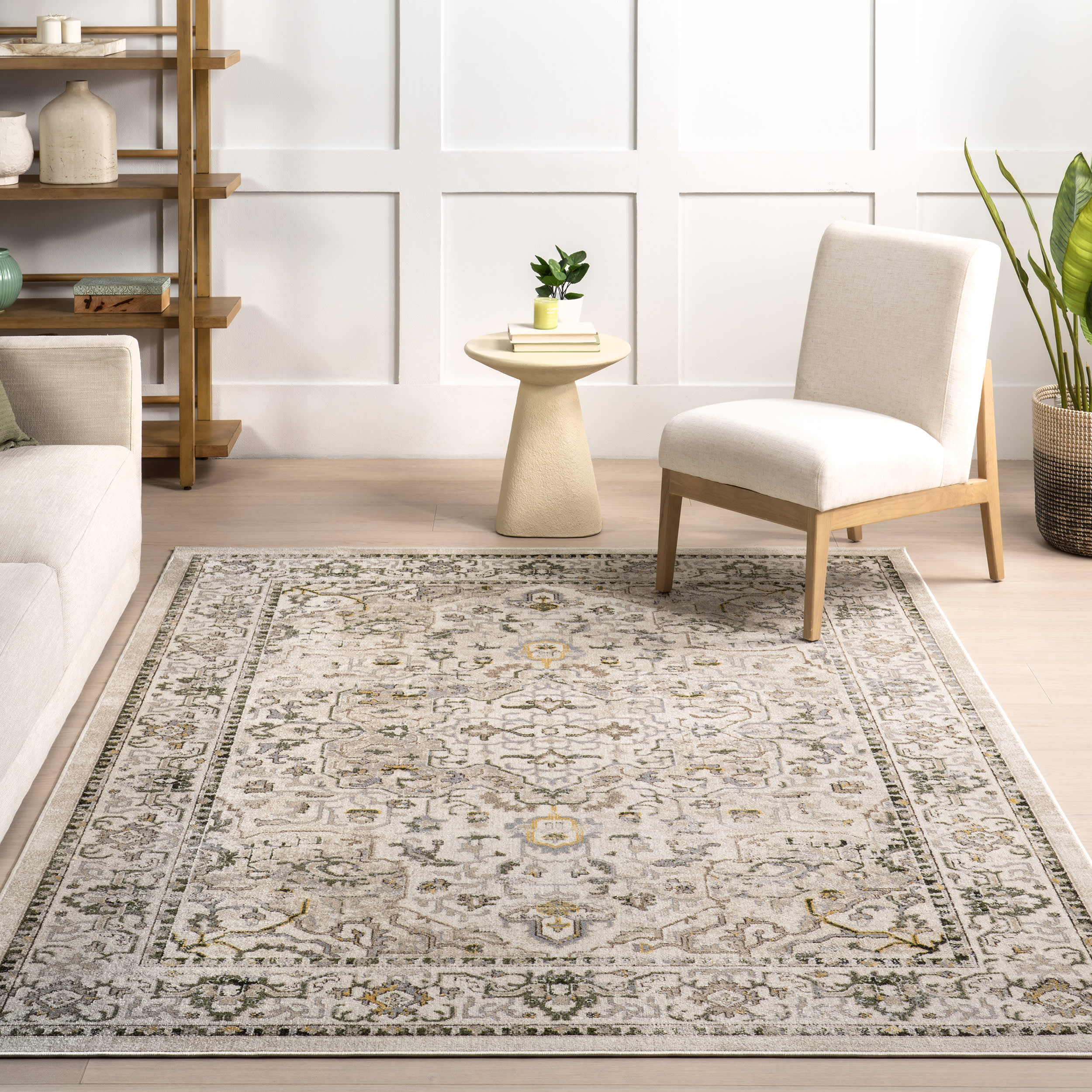 Lianna Washable Vines Rug | Cream - Image 5