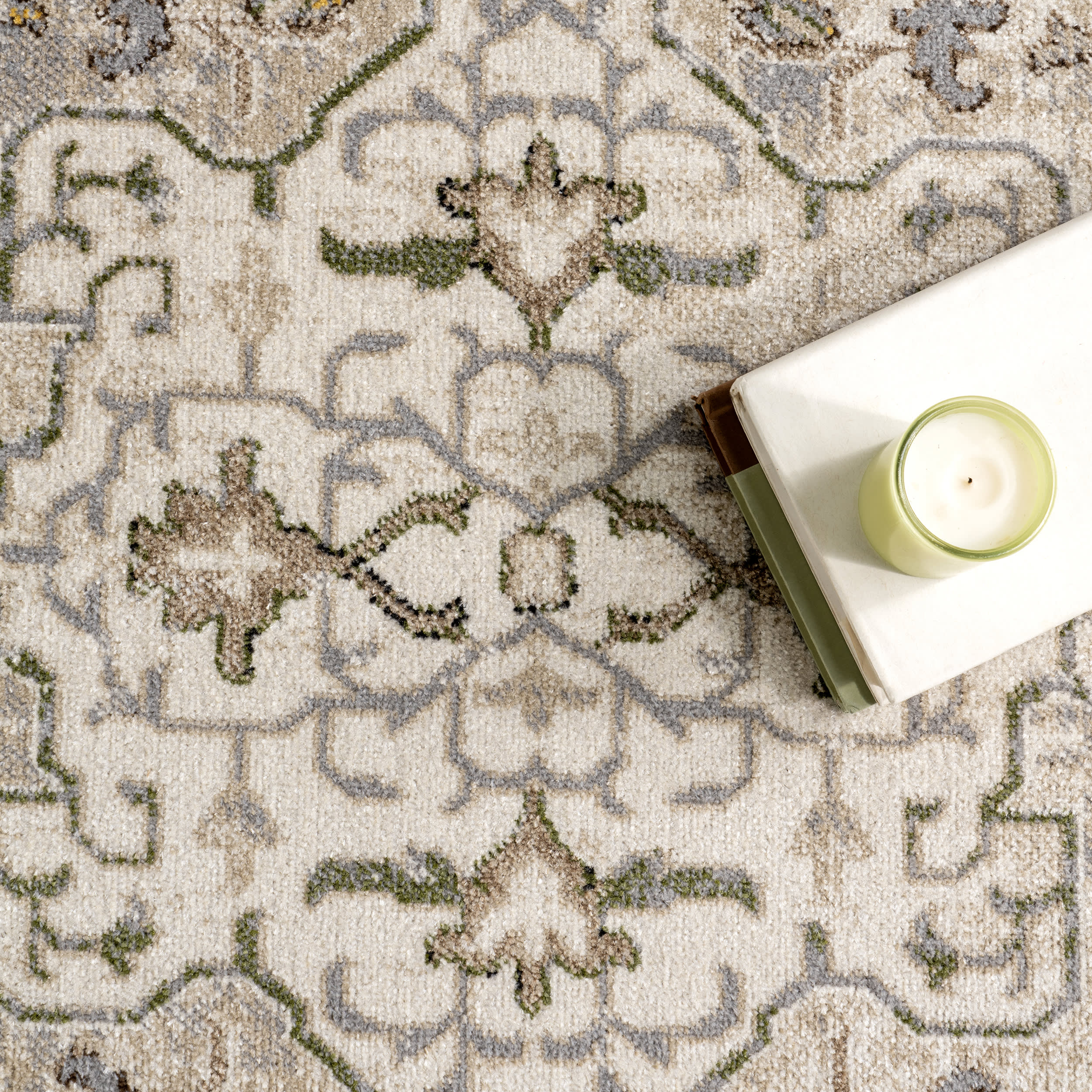 Lianna Washable Vines Rug | Cream - Image 8