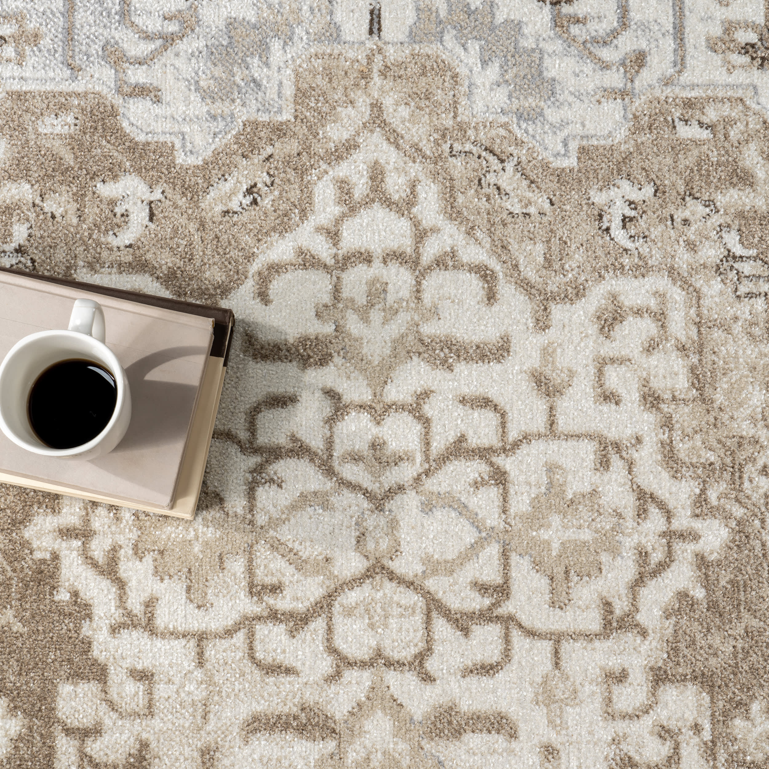 Lianna Washable Vines Rug | Light Brown - Image 8