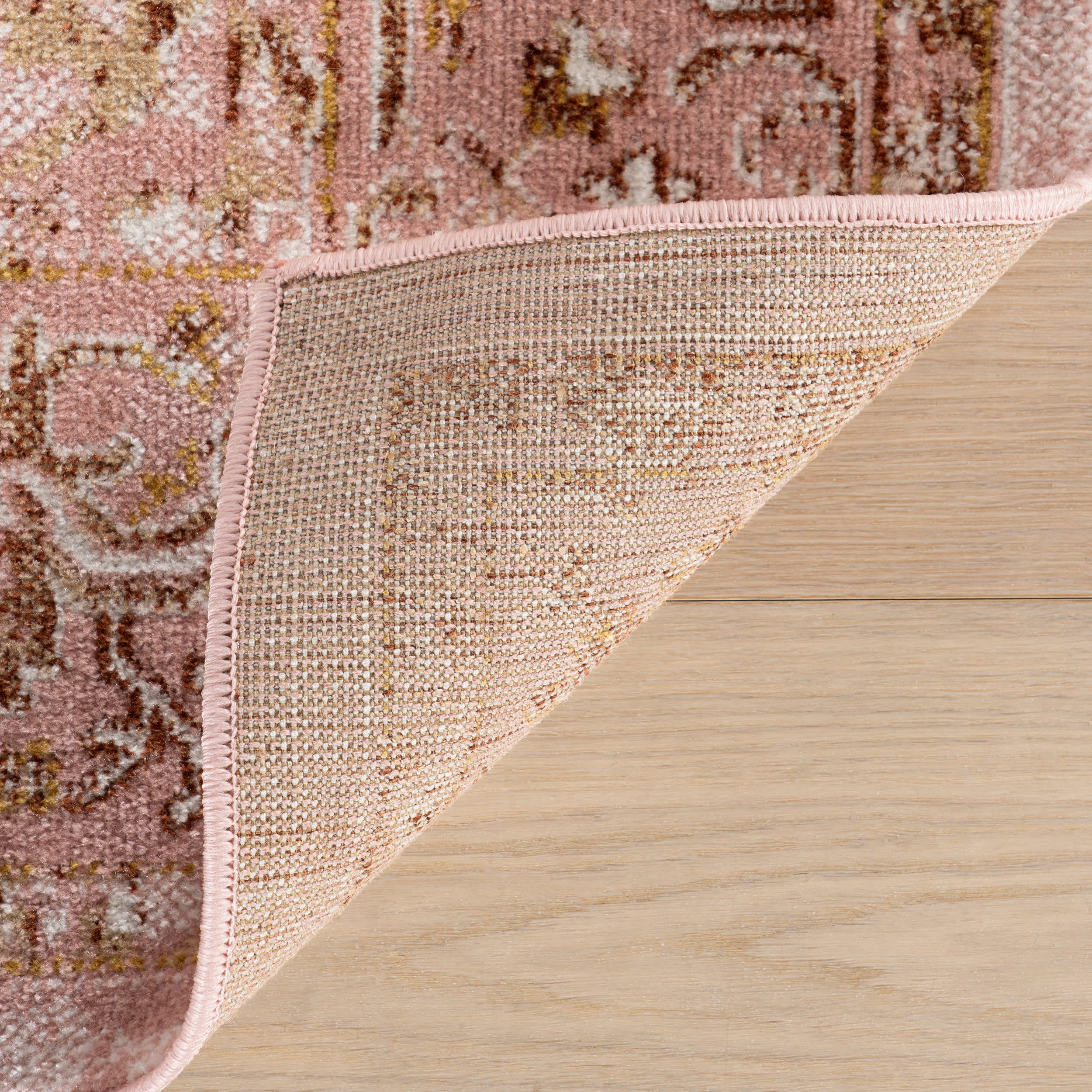 Lianna Washable Vines Rug | Pink - Image 8
