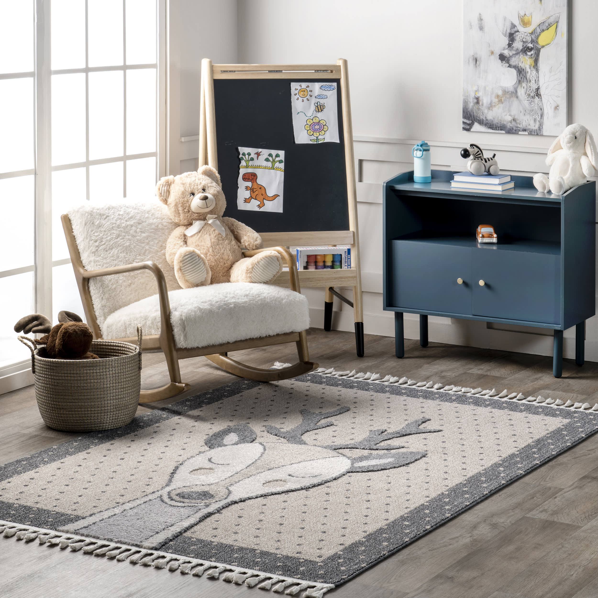 Liassandra Kids Deer Dreamers Rug | Beige - Image 2