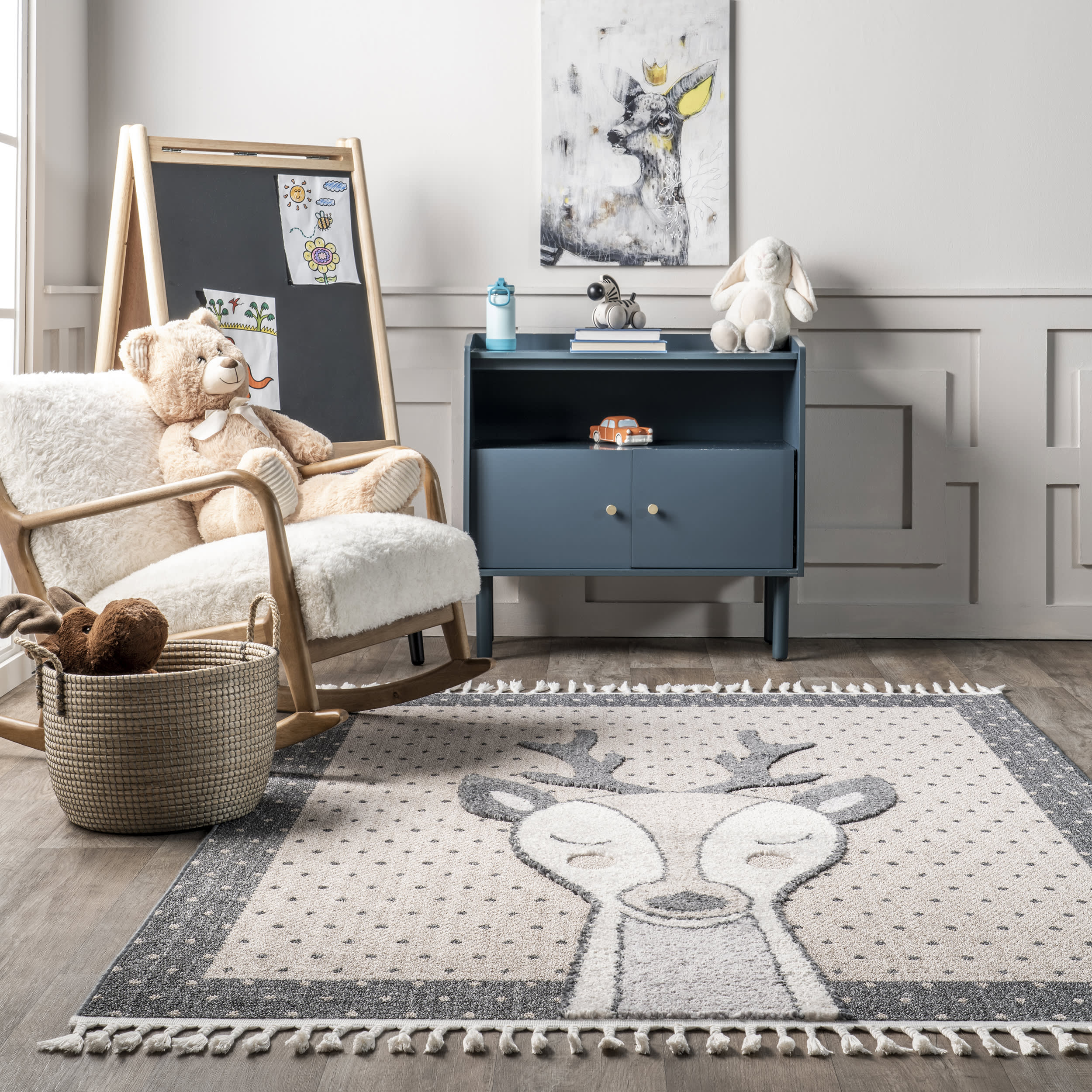 Liassandra Kids Deer Dreamers Rug | Beige - Image 4