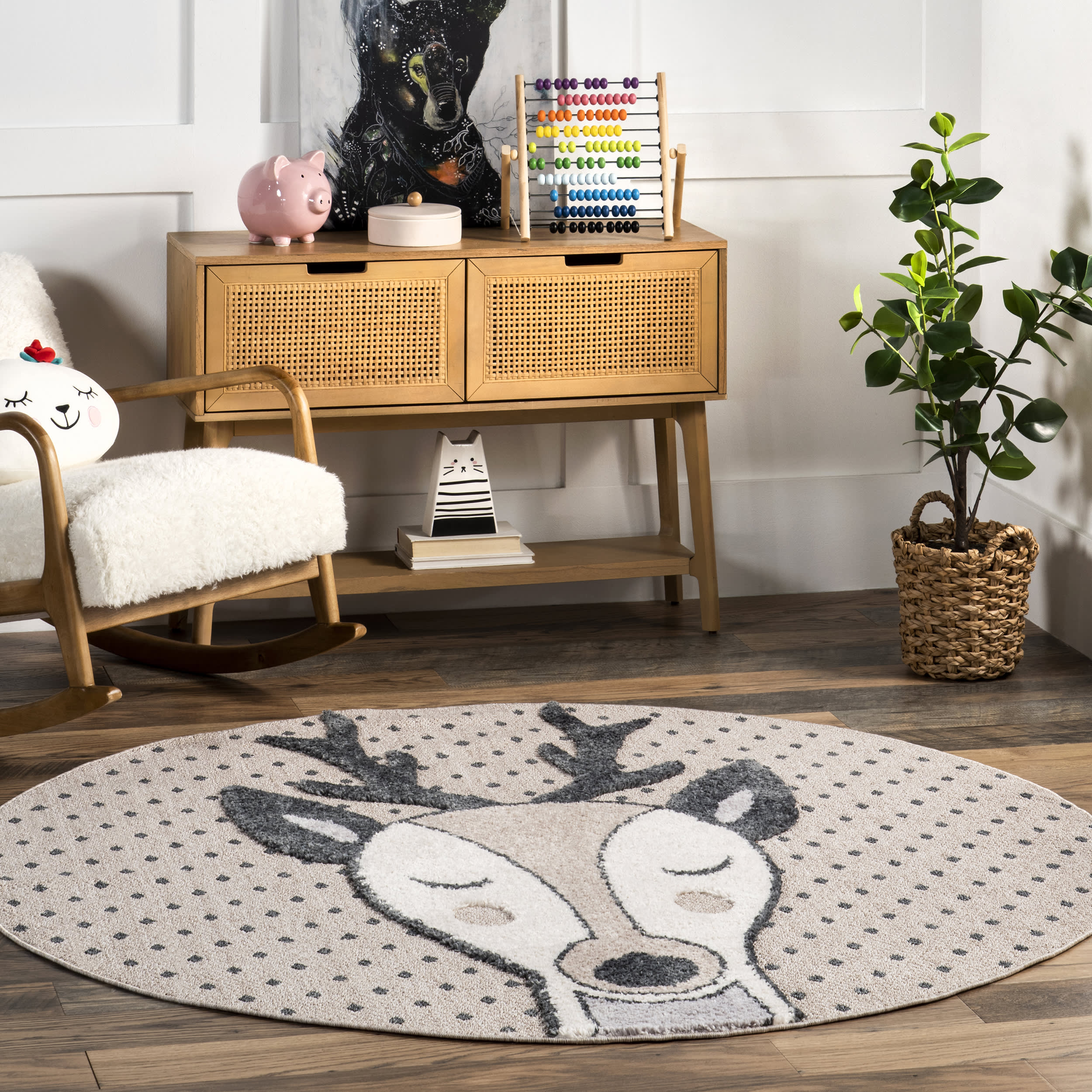 Liassandra Kids Deer Dreamers Rug | Beige - Image 2