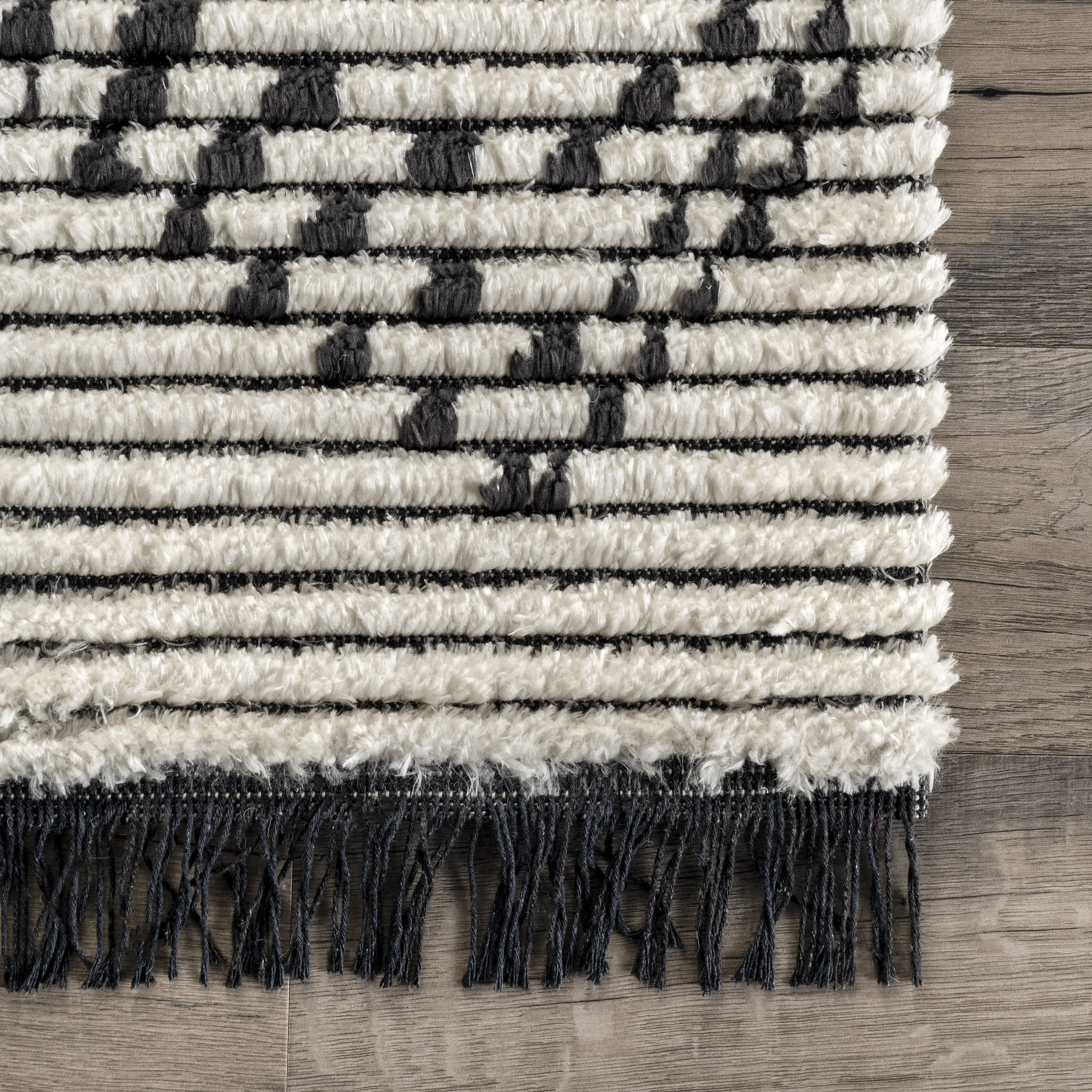 Lilith Stippled Tasseled Rug | Beige - Image 3
