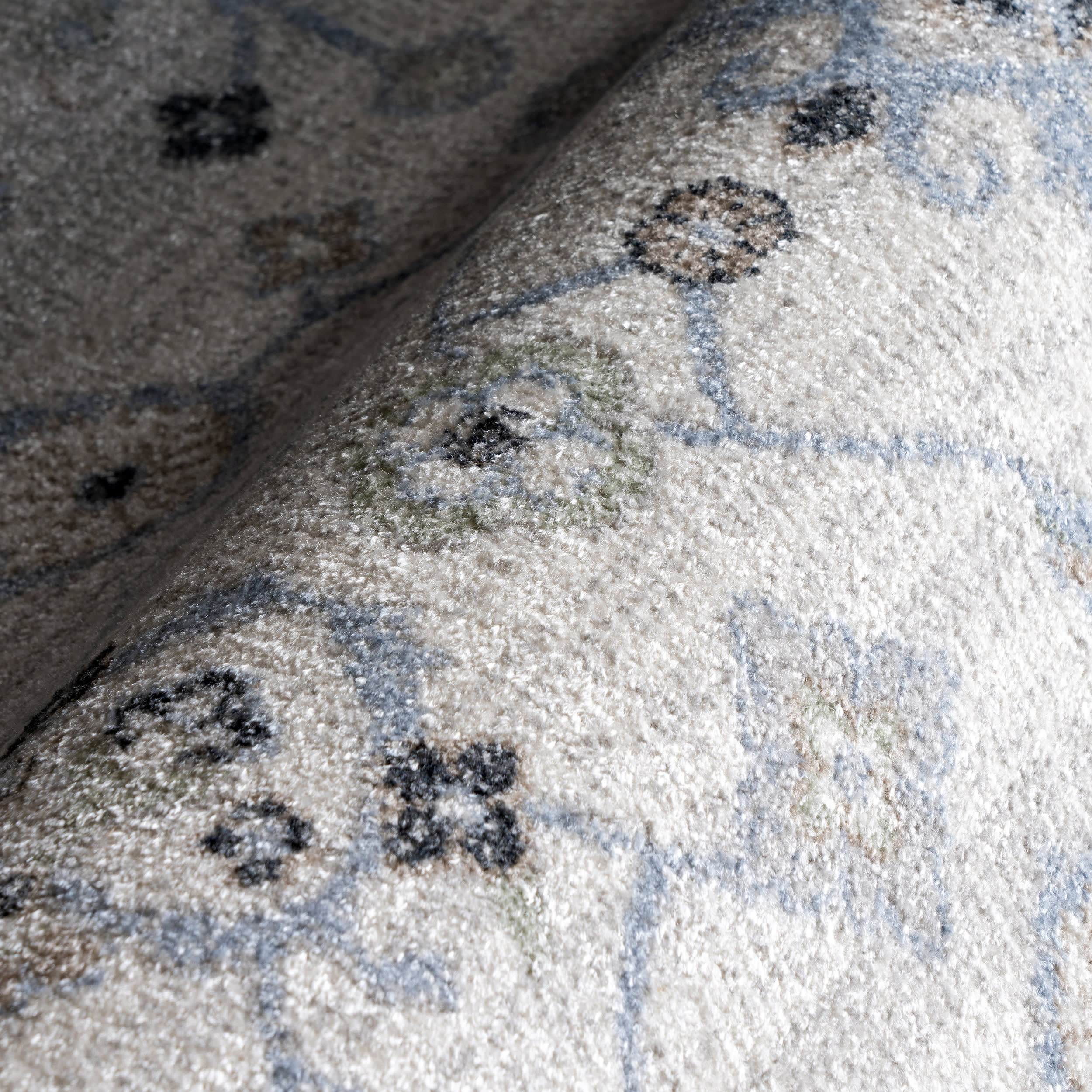 Lilliana Floral Medallion Washable Rug | Light Blue - Image 3