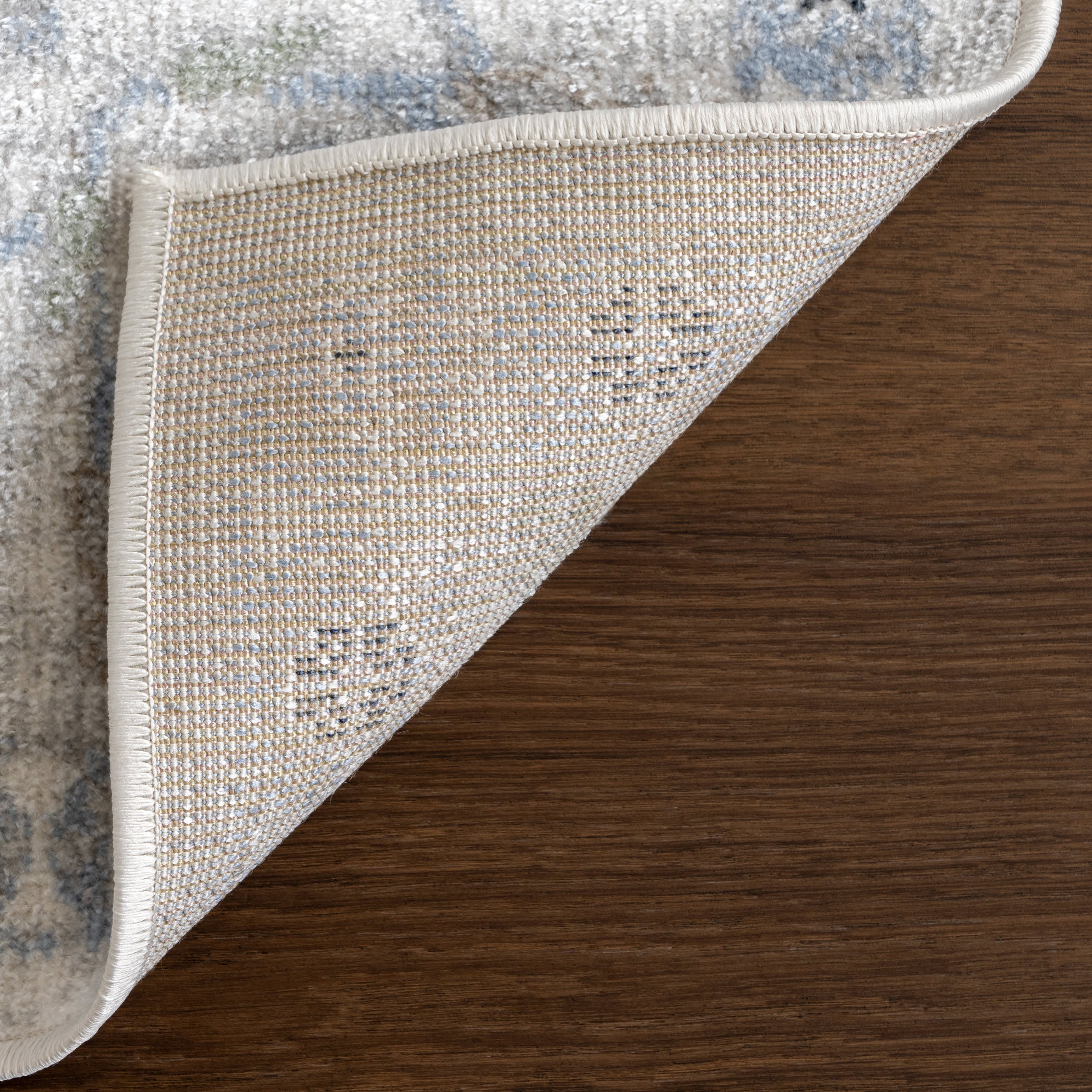 Lilliana Floral Medallion Washable Rug | Light Blue - Image 7