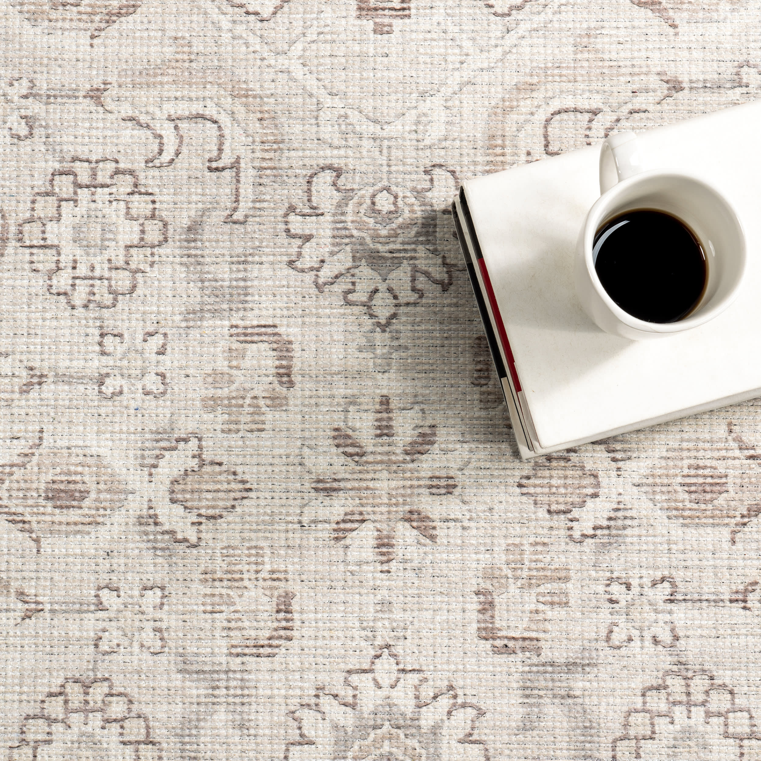 Lillie Classic Floral Washable Rug | Cream - Image 8