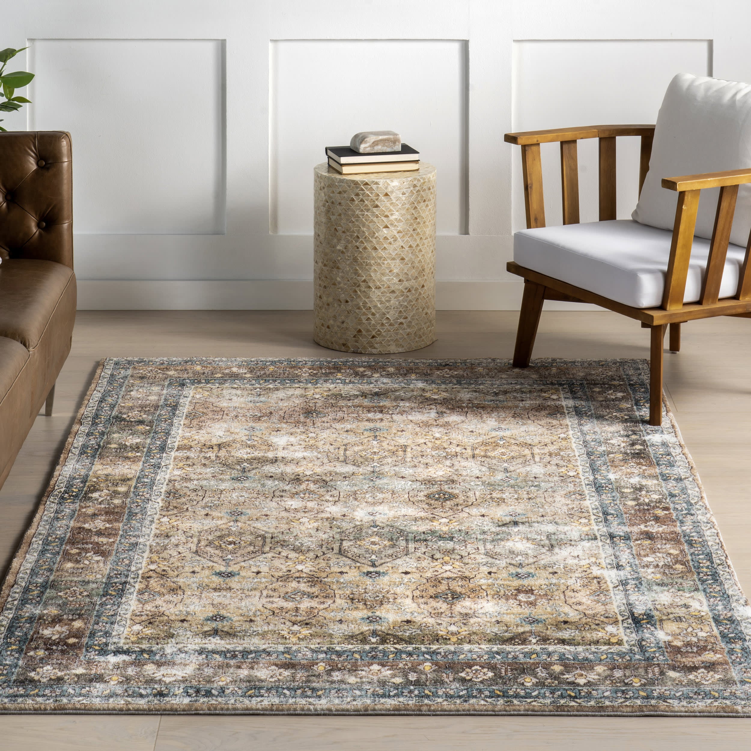 Lilou Medallion Washable Rug | Brown - Image 5