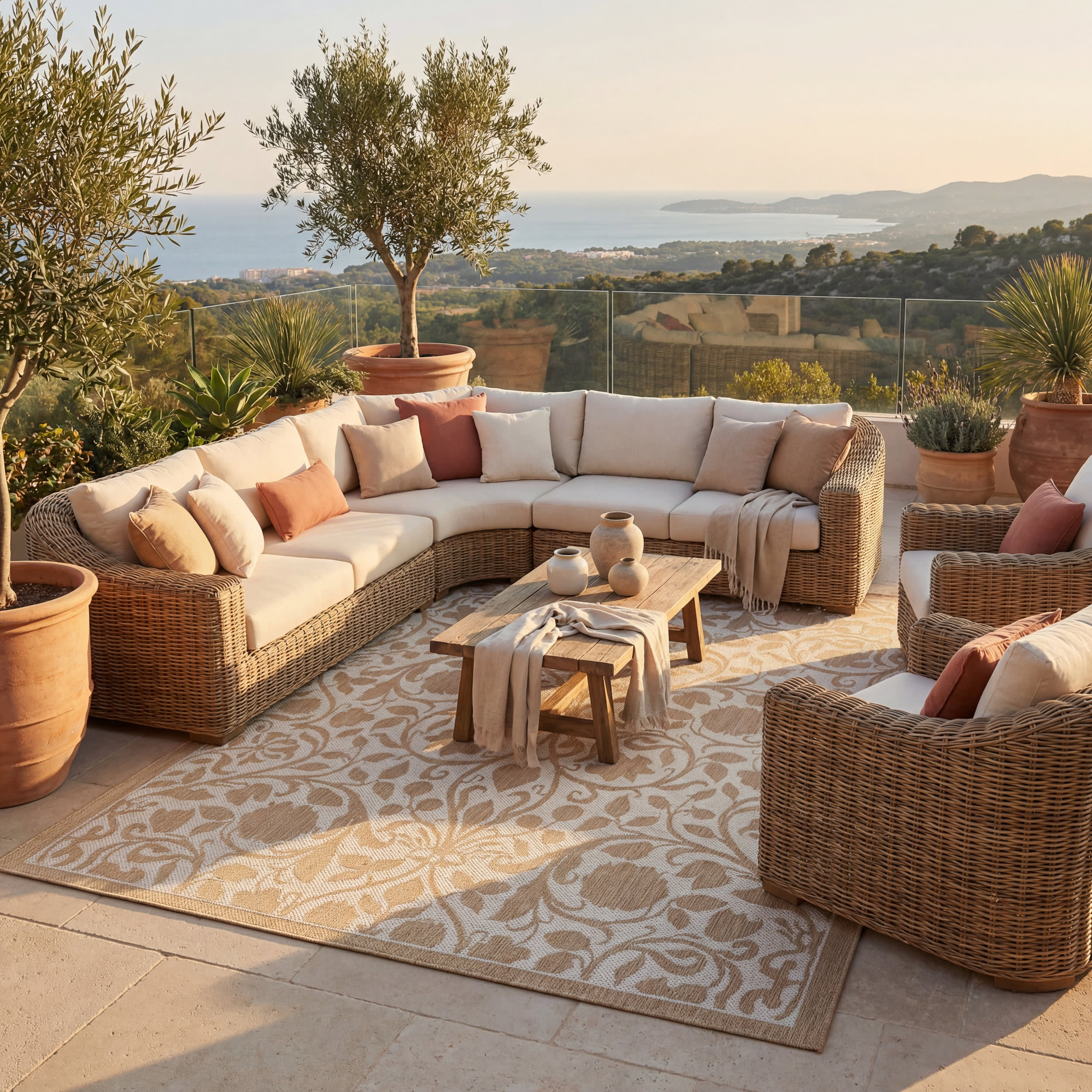 Lilura Traditional Paisley Indoor/Outdoor Rug | Natural - Image 2