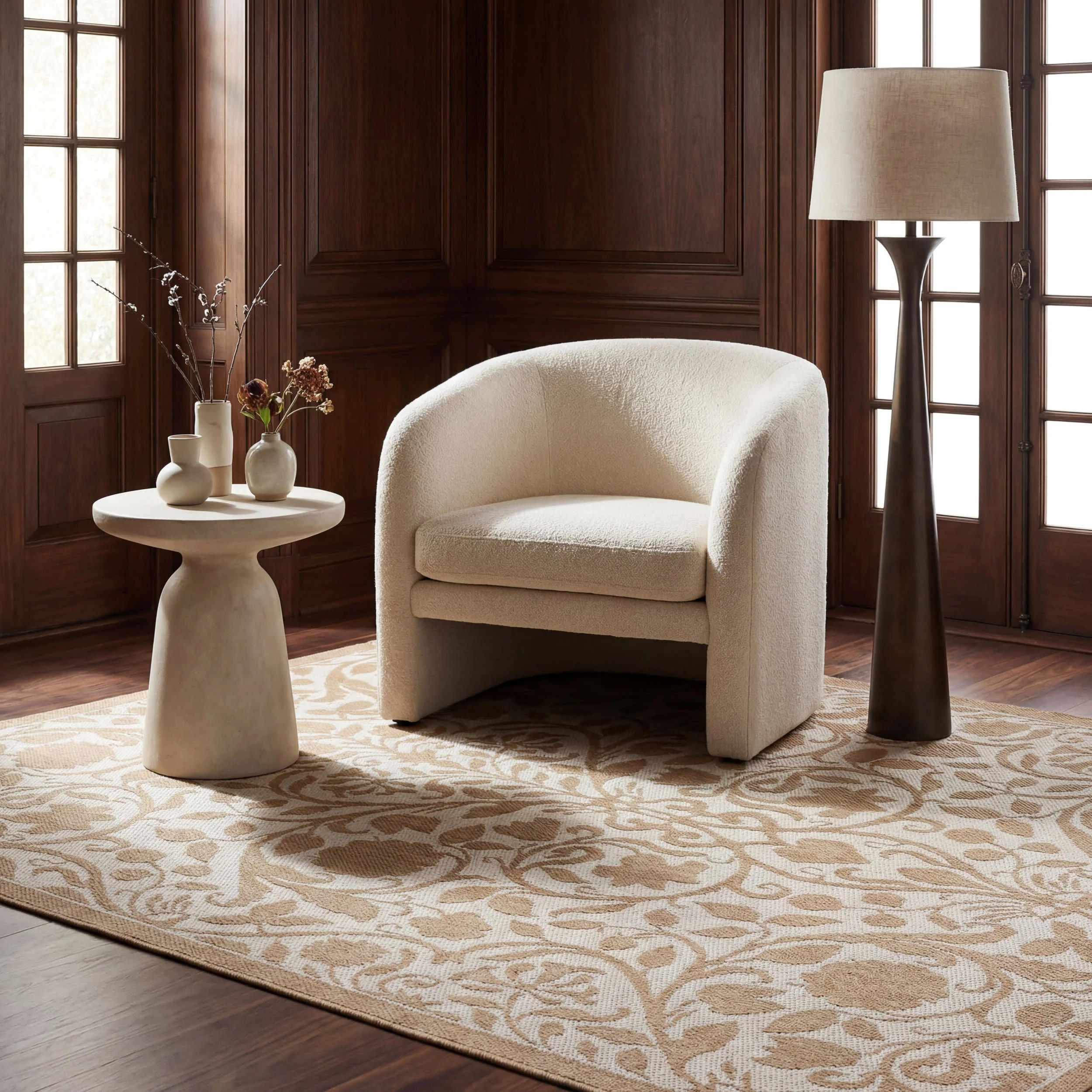 Lilura Traditional Paisley Indoor/Outdoor Rug | Natural - Image 5