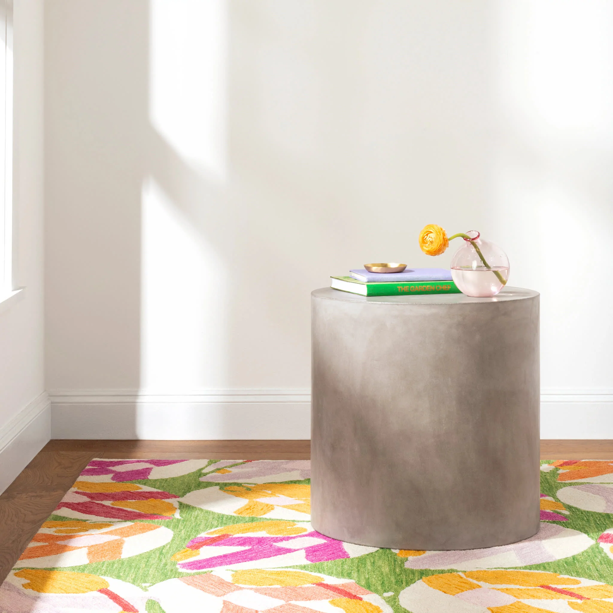 Lily Pad Hand Micro Hooked Wool Rug | Green - Image 3
