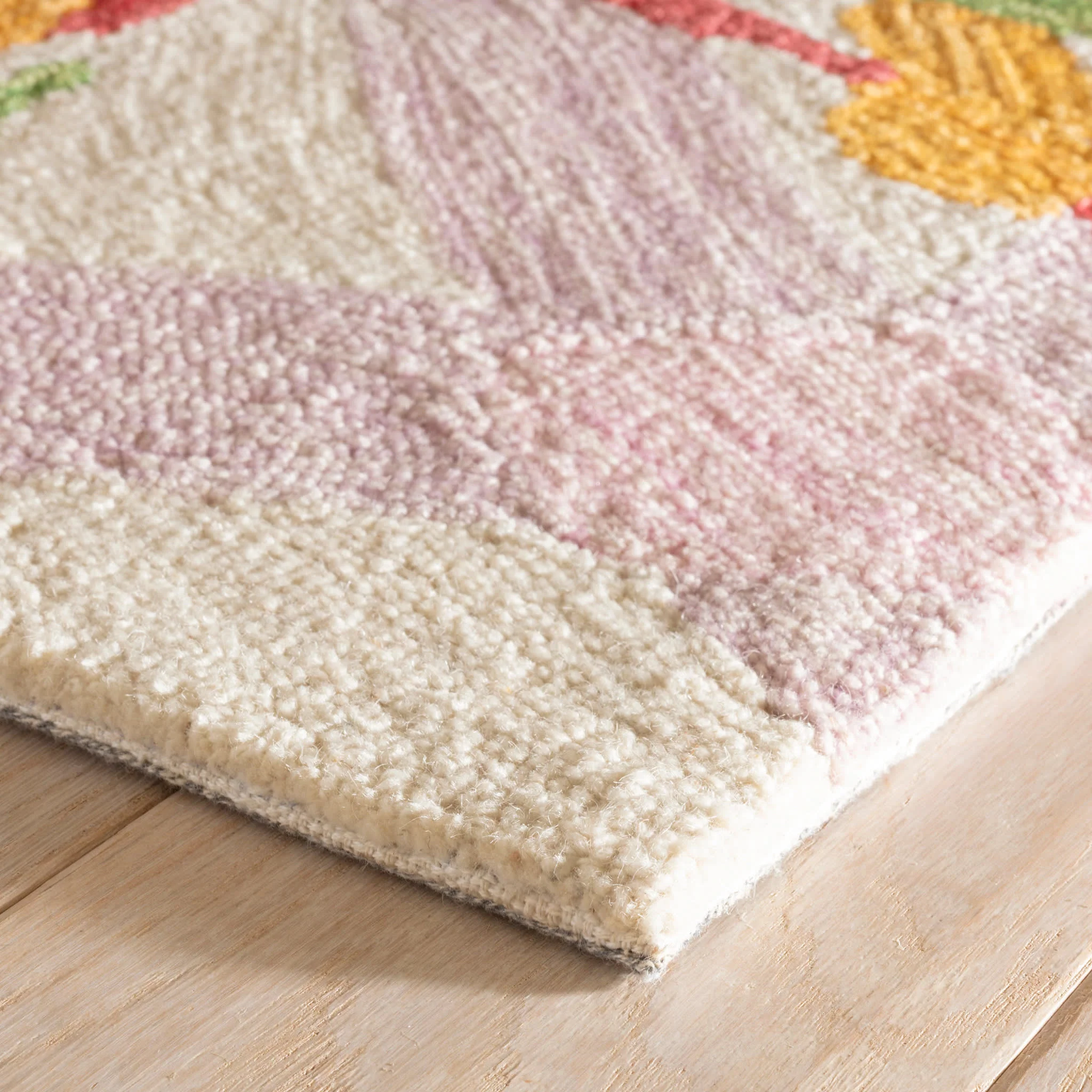 Lily Pad Hand Micro Hooked Wool Rug | Green - Image 4