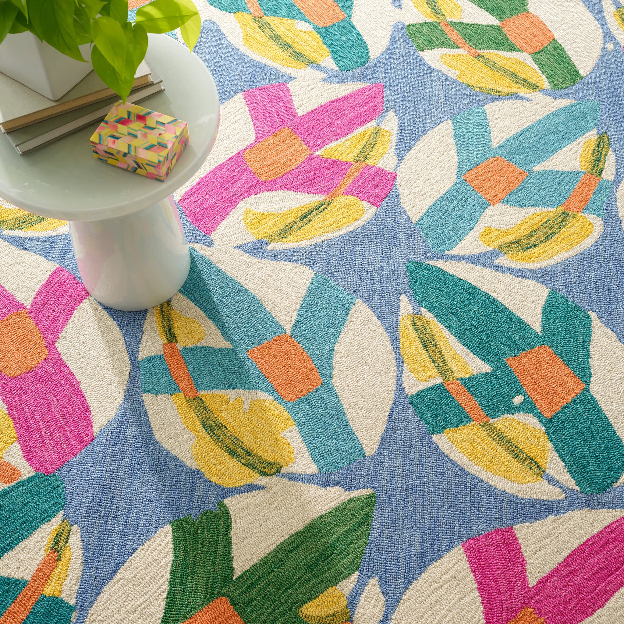 Lily Pad Hand Micro Hooked Wool Rug | Spring - Image 5