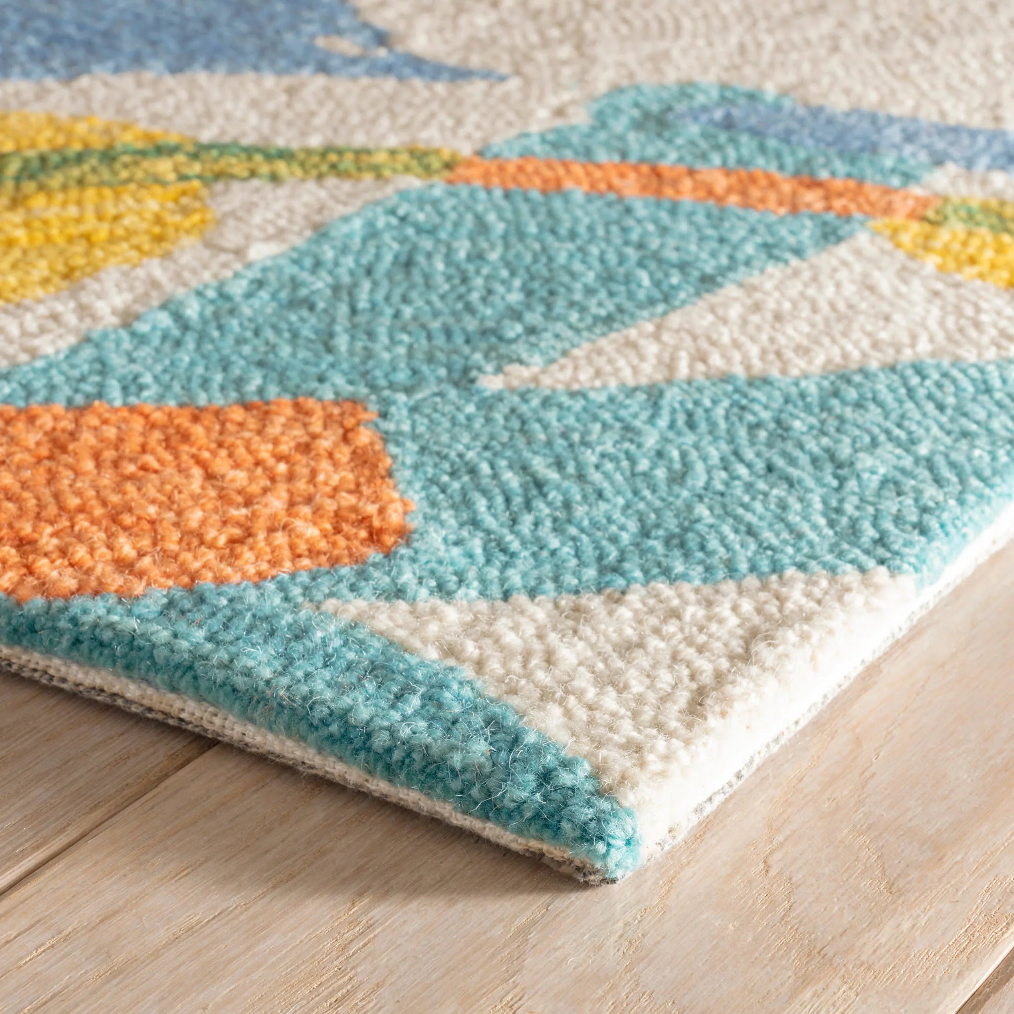 Lily Pad Hand Micro Hooked Wool Rug | Spring - Image 6