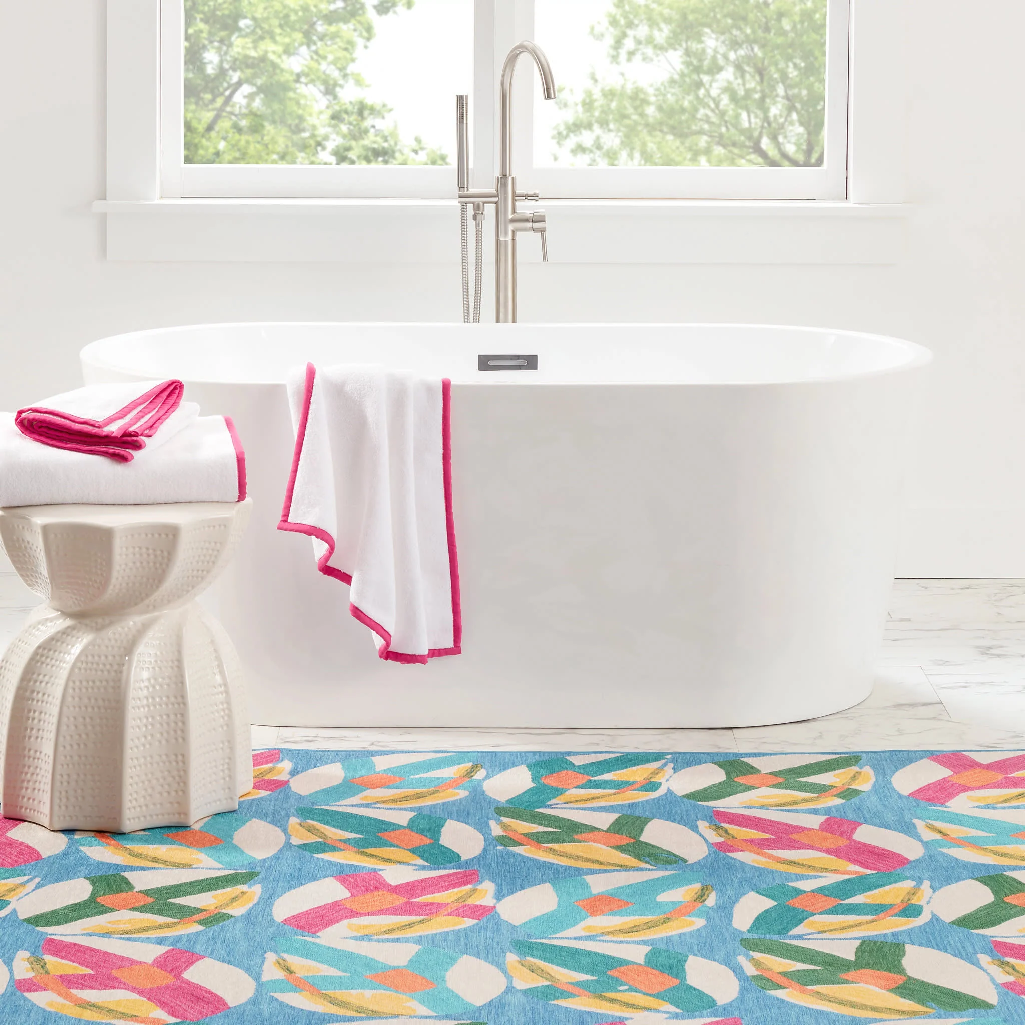 Lily Pad Machine Washable Rug | Spring - Image 3