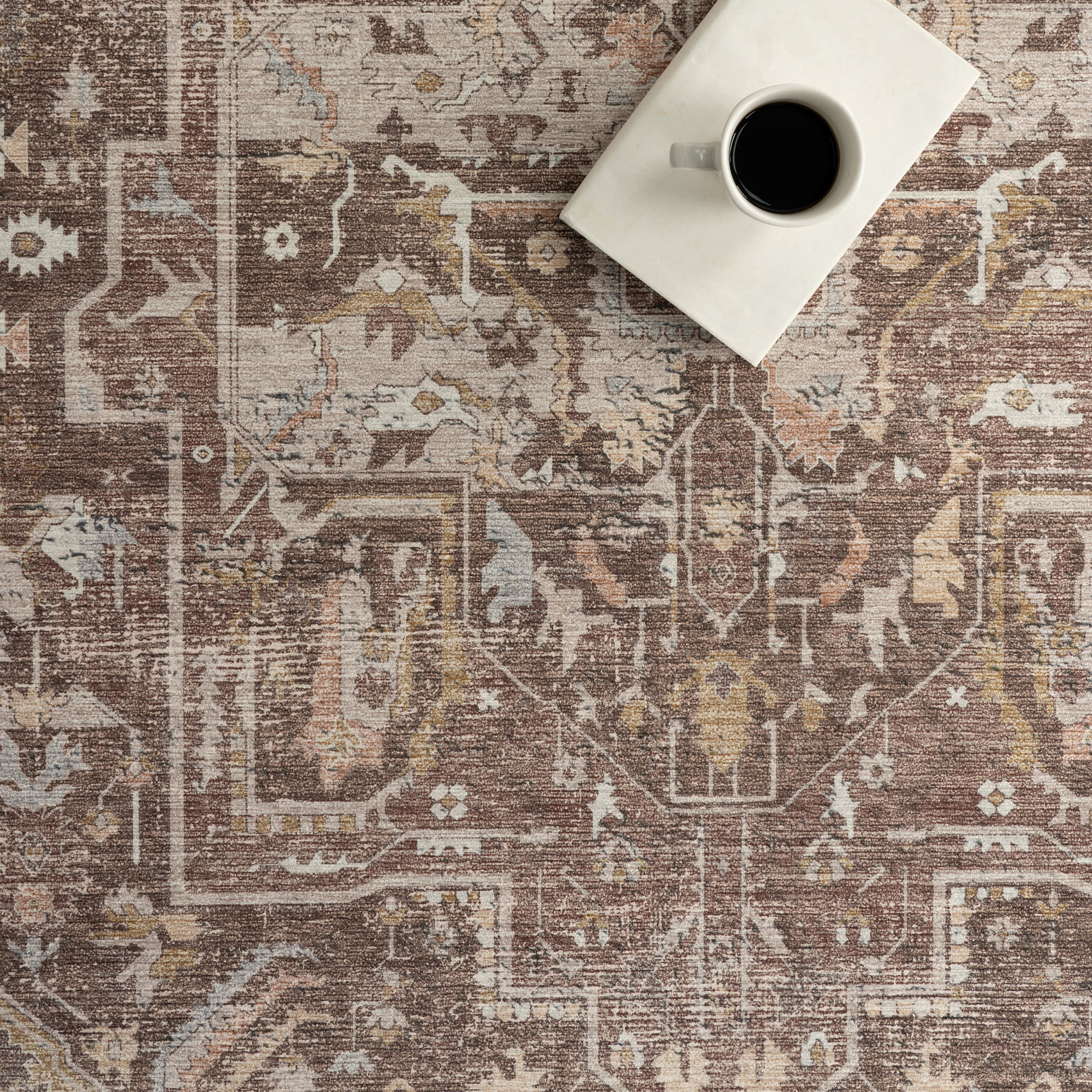 Lilyana Spill Proof Washable Rug | Dark Brown - Image 8