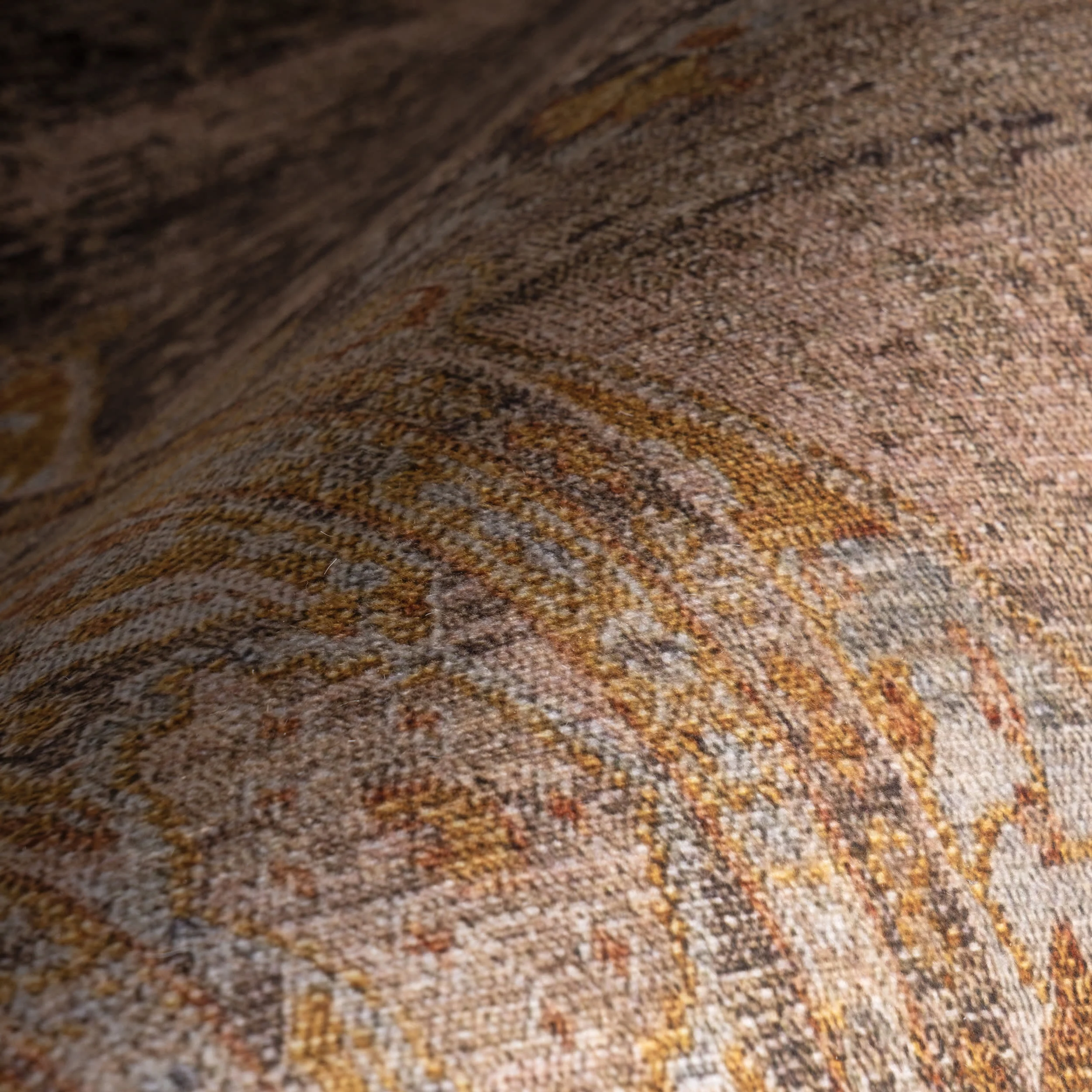 Lincoln Medallion Washable Rug | Mustard - Image 3