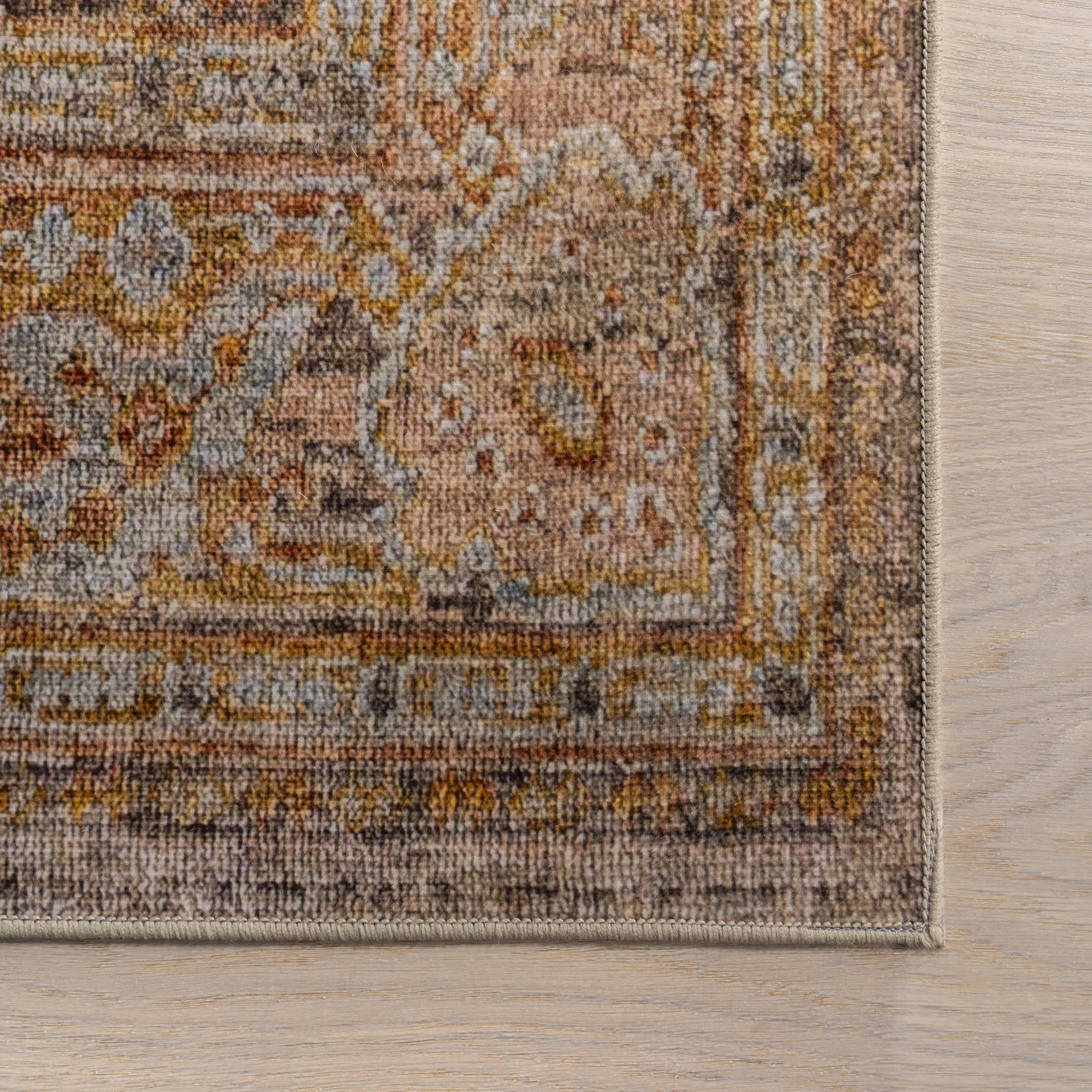 Lincoln Medallion Washable Rug | Mustard - Image 4