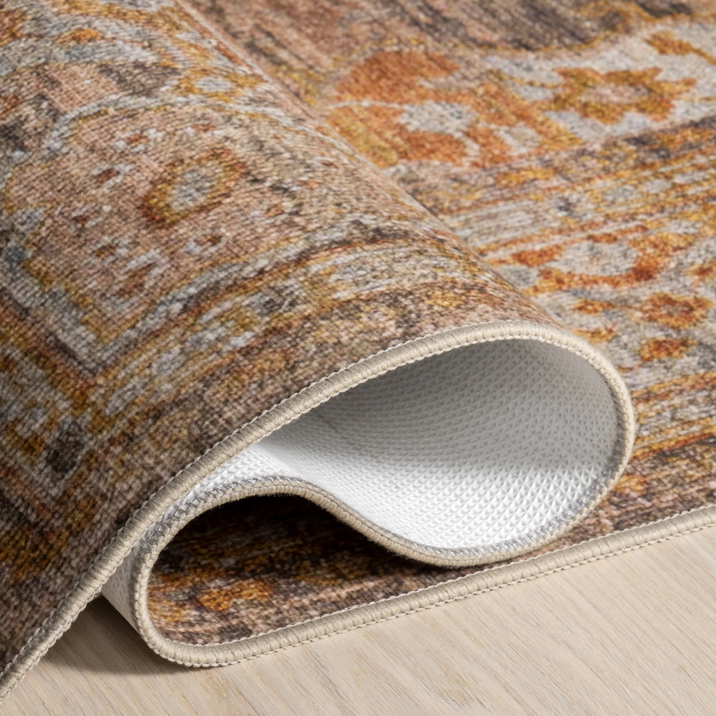 Lincoln Medallion Washable Rug | Mustard - Image 9