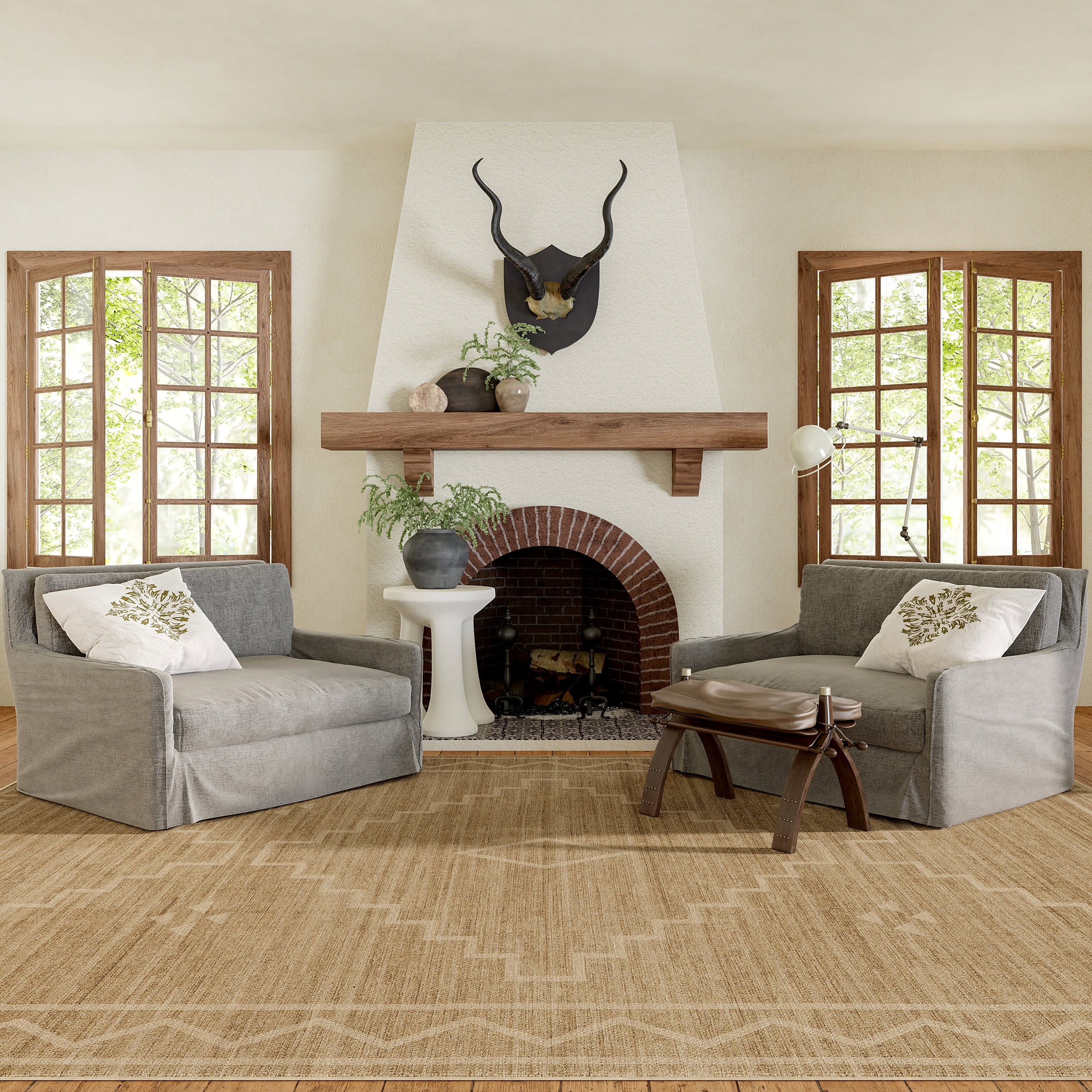 Linden Easy-Jute Washable Shapes Rug | Natural - Image 2