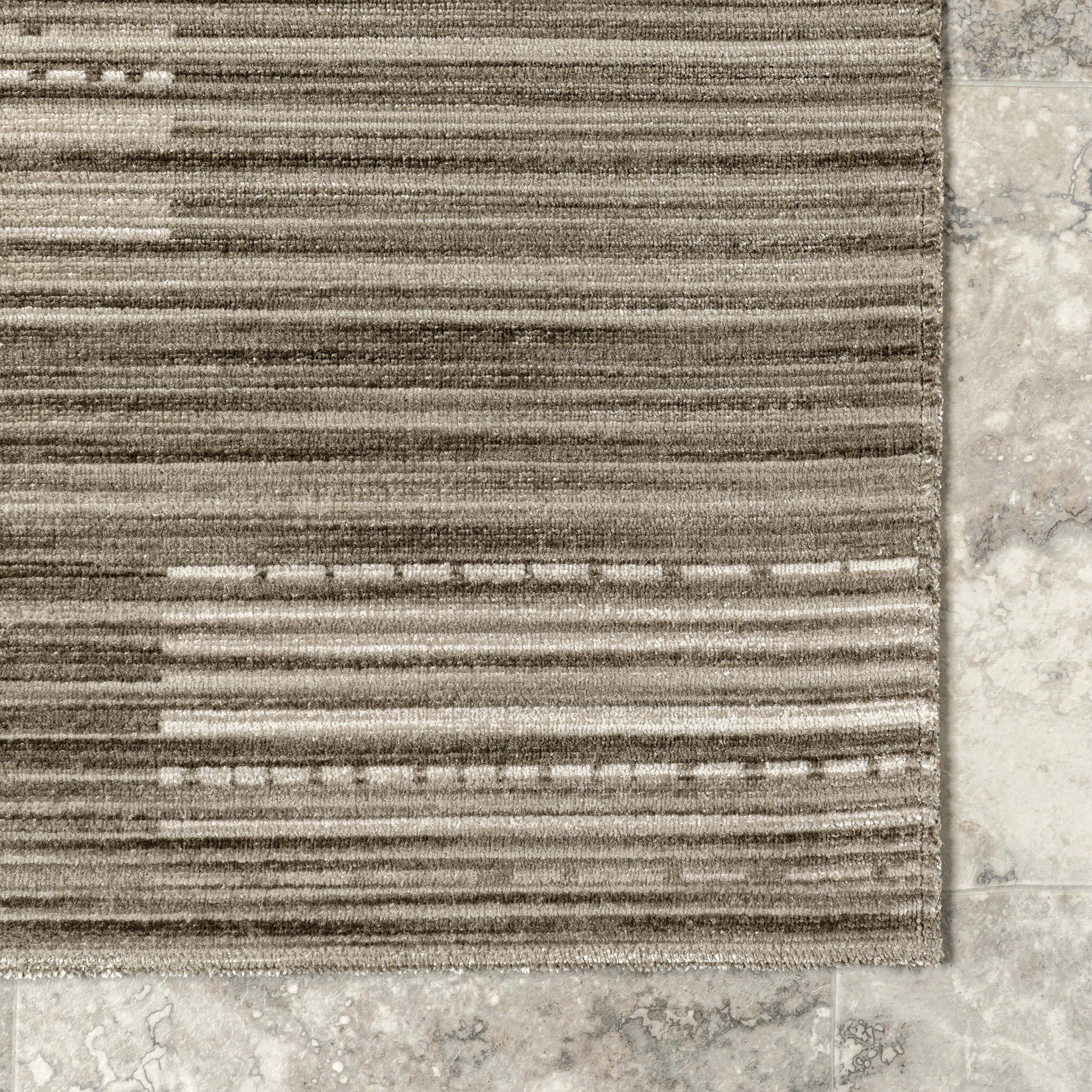 Lindy Striped Washable Indoor/Outdoor Rug | Beige - Image 3