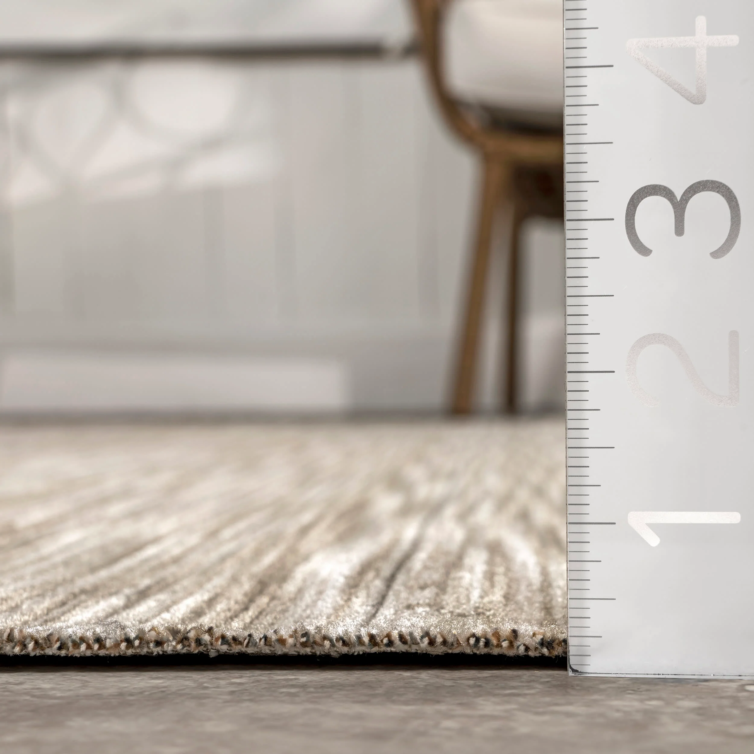 Lindy Striped Washable Indoor/Outdoor Rug | Beige - Image 5
