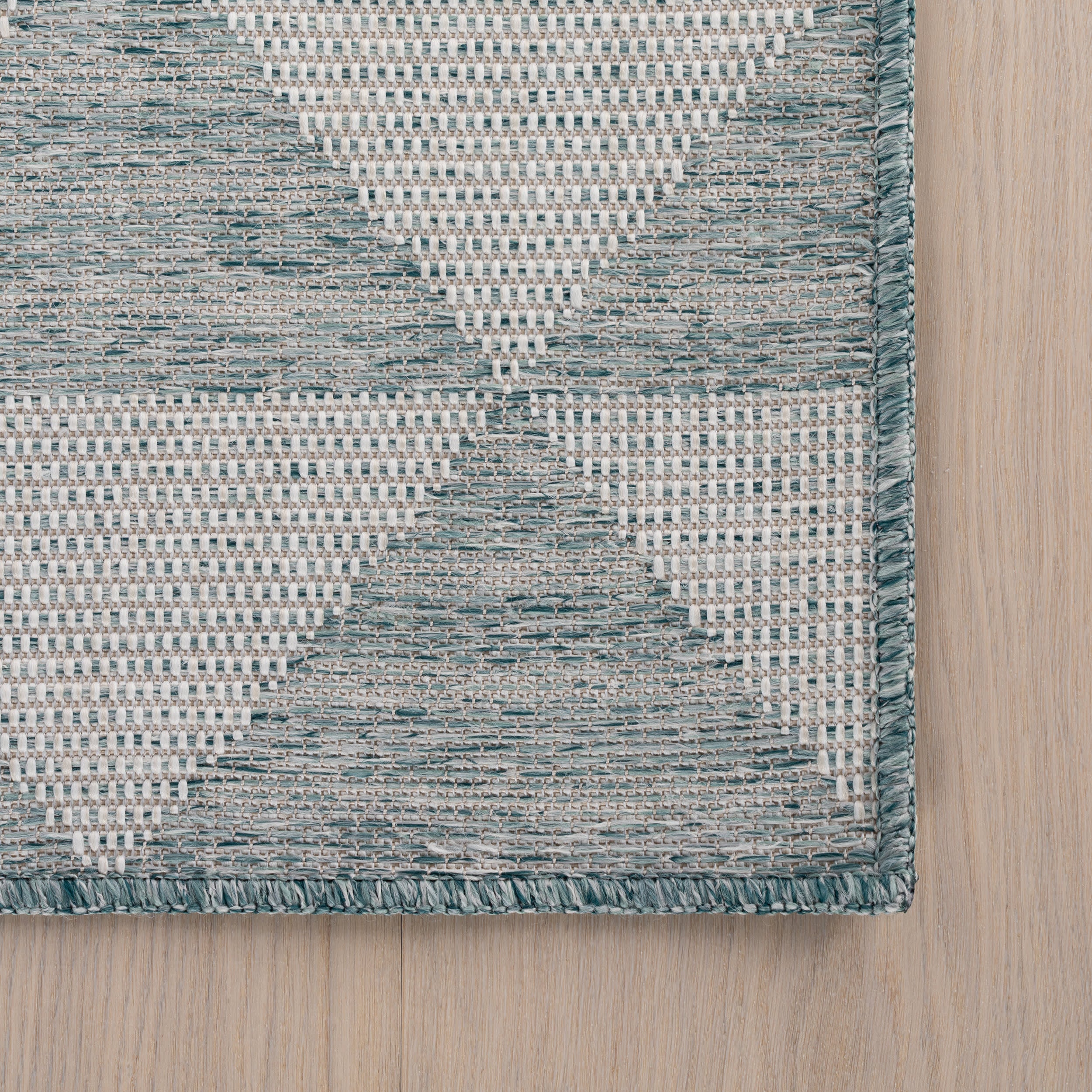 Linea Modern Geometric Indoor/Outdoor Rug | Blue - Image 3