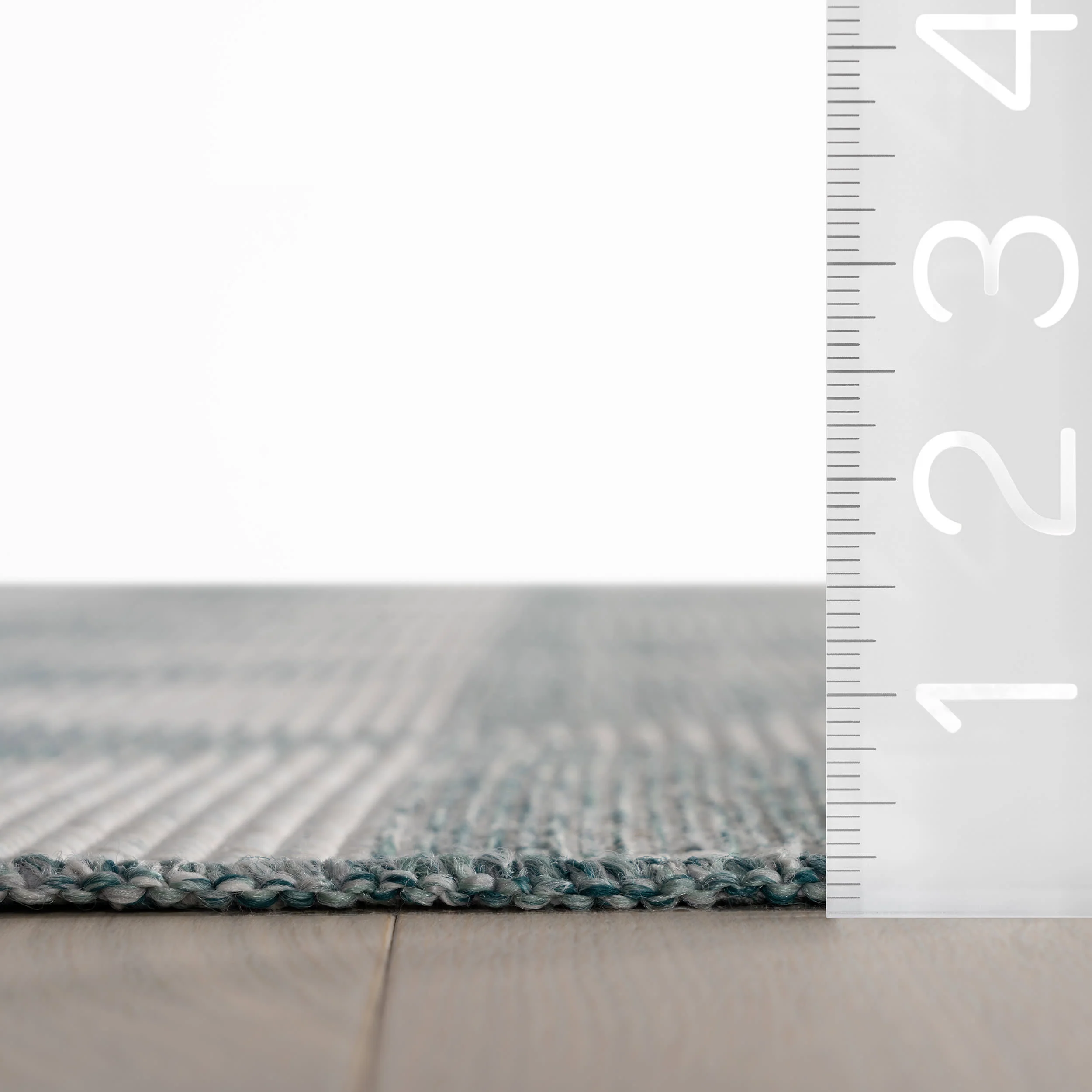 Linea Modern Geometric Indoor/Outdoor Rug | Blue - Image 4