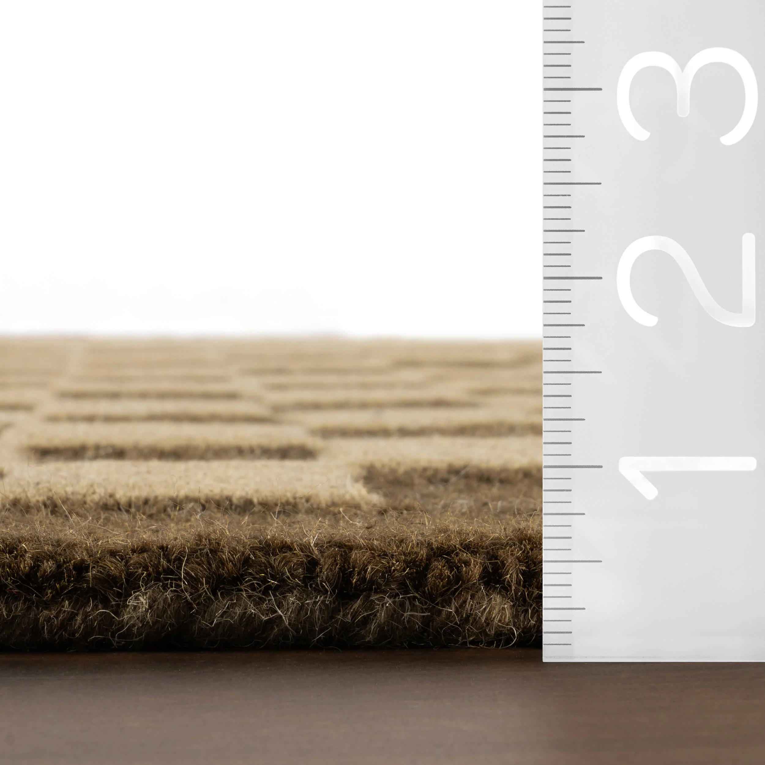 Linthea Modern Checkered Handmade Wool Rug | Brown - Image 7