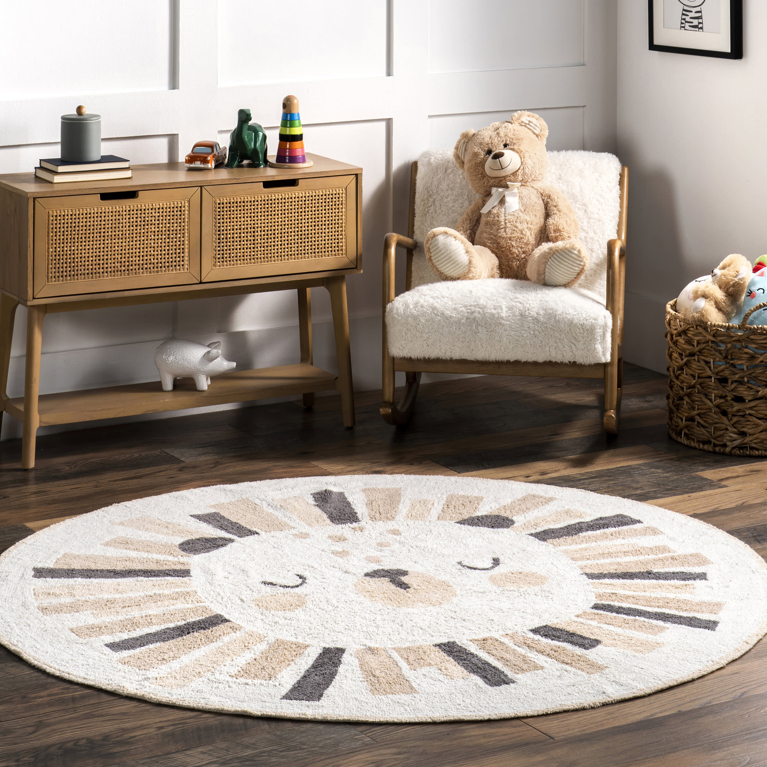 Lion Nursery Washable Rug | Ivory - Image 2