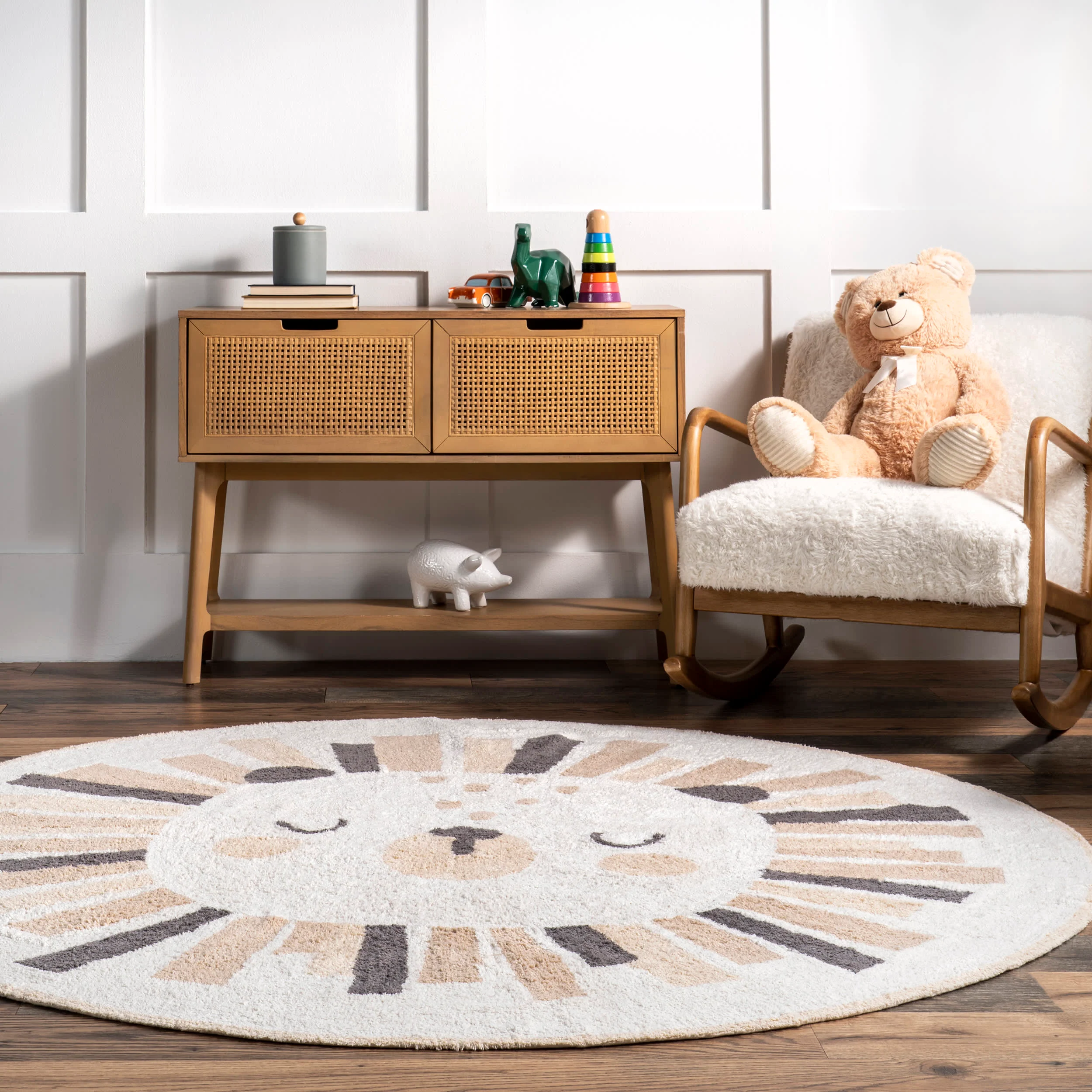 Lion Nursery Washable Rug | Ivory - Image 4