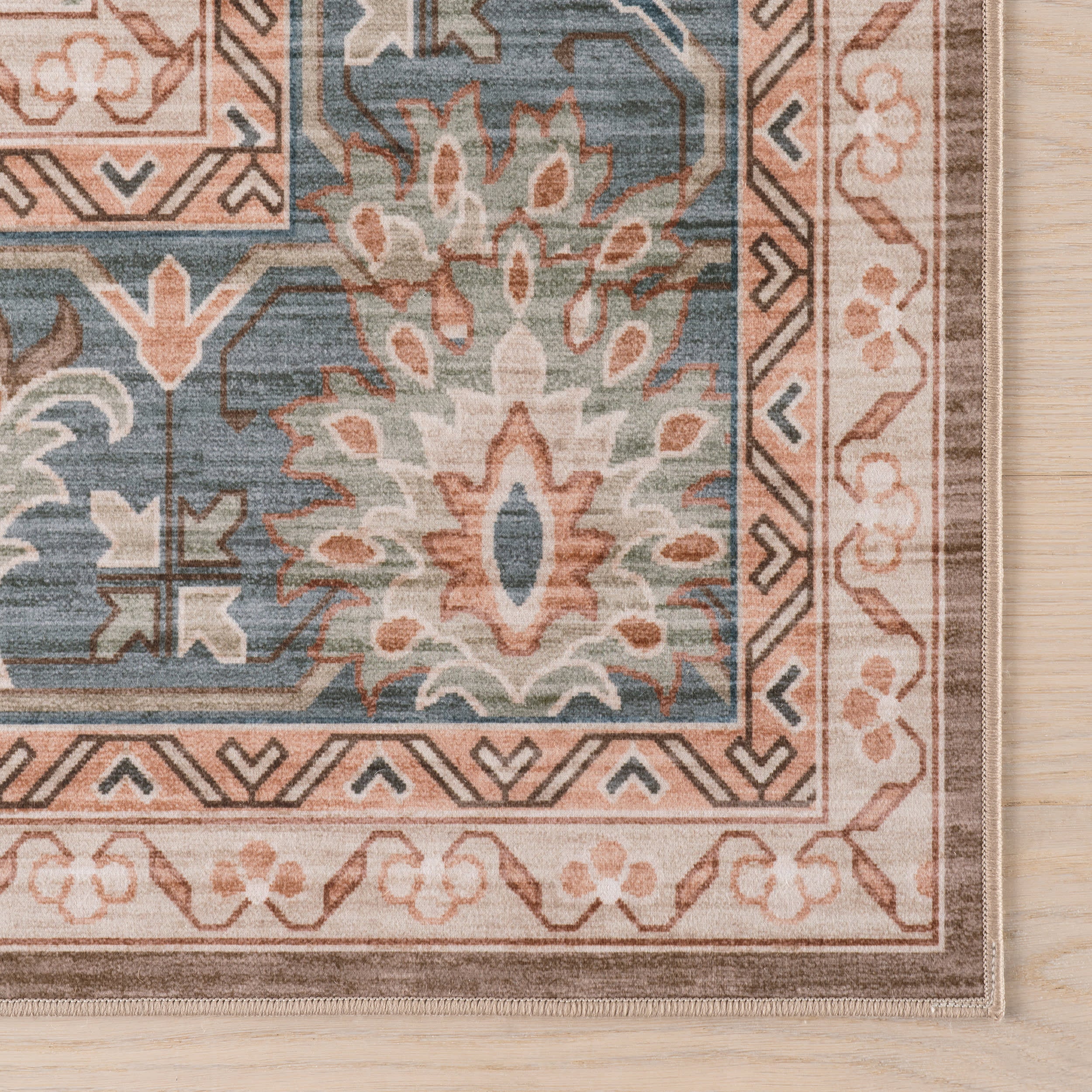 Liora Traditional Washable Rug | Blue - Image 4